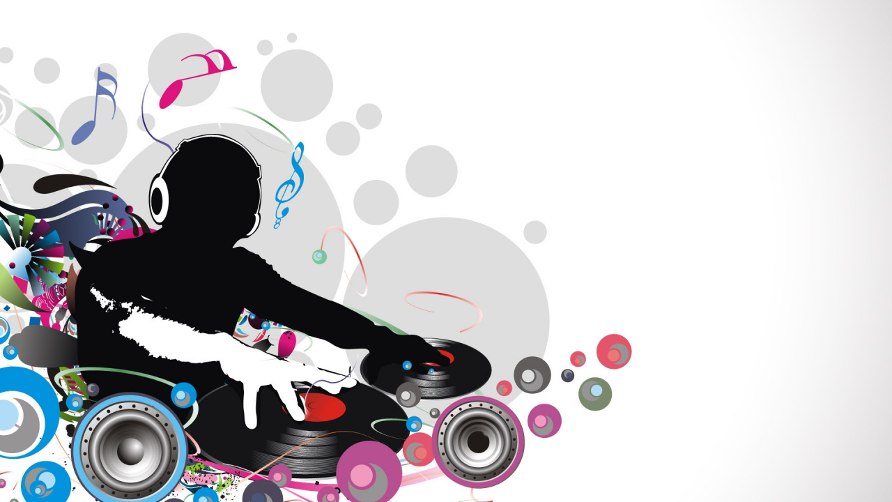 Graphic Design, Illustration, Disc Jockey, Phonograph Record, Music. Wallpaper in 1280x720 Resolution