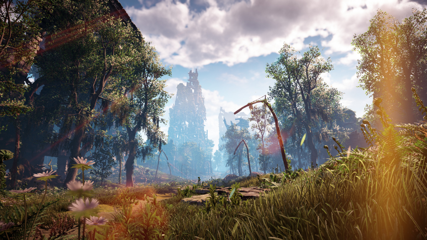 Nature, Woody Plant, Art, Painting, Animation. Wallpaper in 1366x768 Resolution