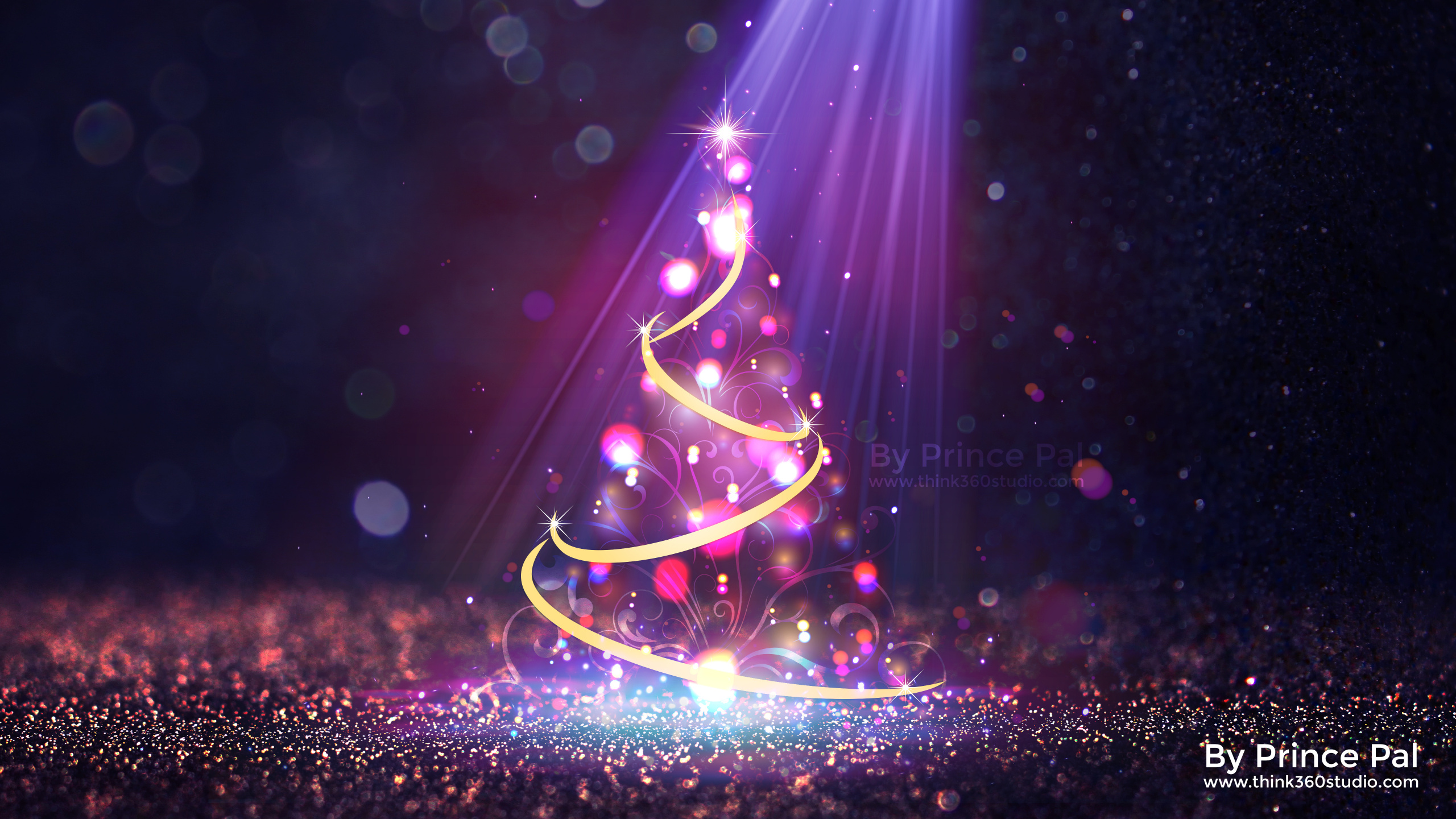 Weihnachten, Purpur, Veilchen, Bühne, Licht. Wallpaper in 2560x1440 Resolution