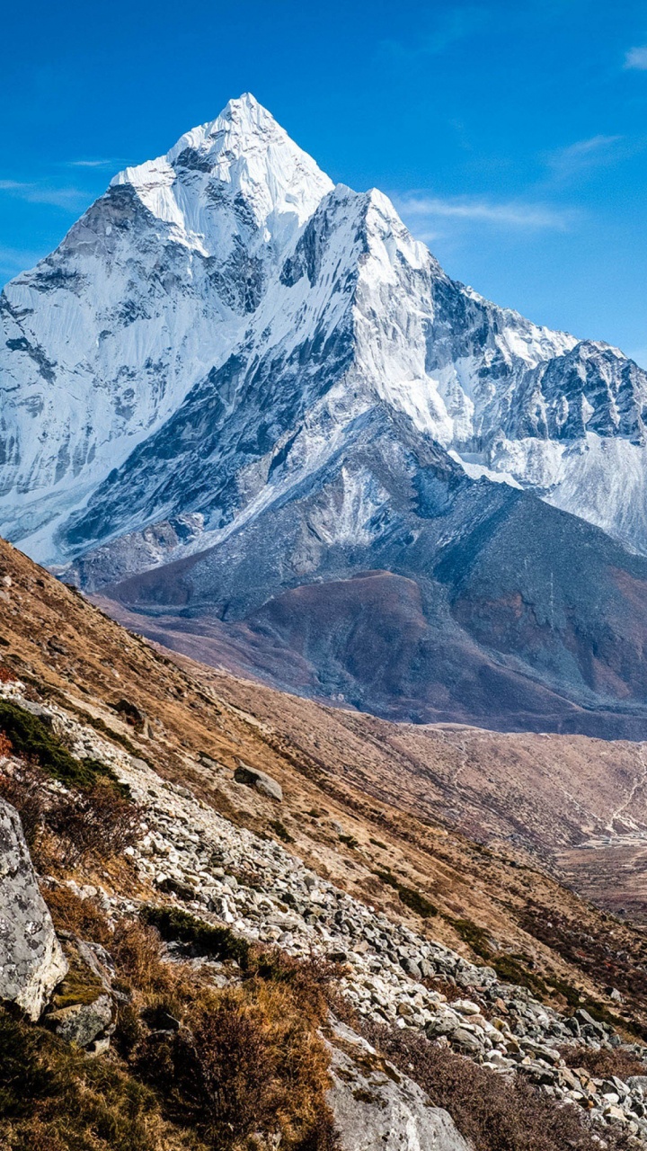 Montaña, el Monte Everest, Ama Dablam, Diseño de Piedra de Montaña de Granito, Glaciar K2. Wallpaper in 720x1280 Resolution