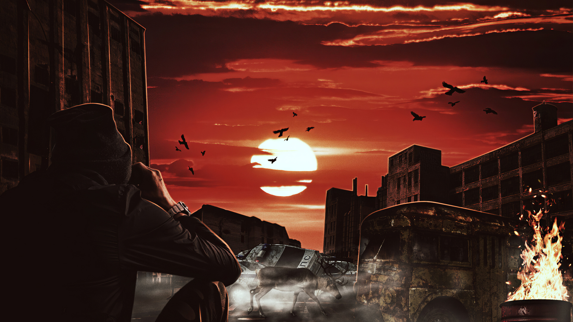 Atmosphère, Bâtiment, Nature, Orange, Afterglow. Wallpaper in 1920x1080 Resolution