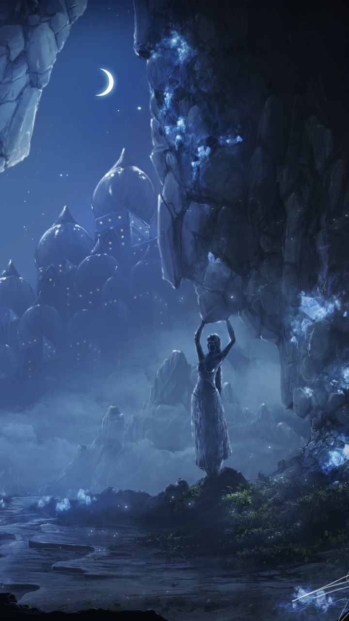 Peinture Abstraite Bleue et Blanche. Wallpaper in 720x1280 Resolution