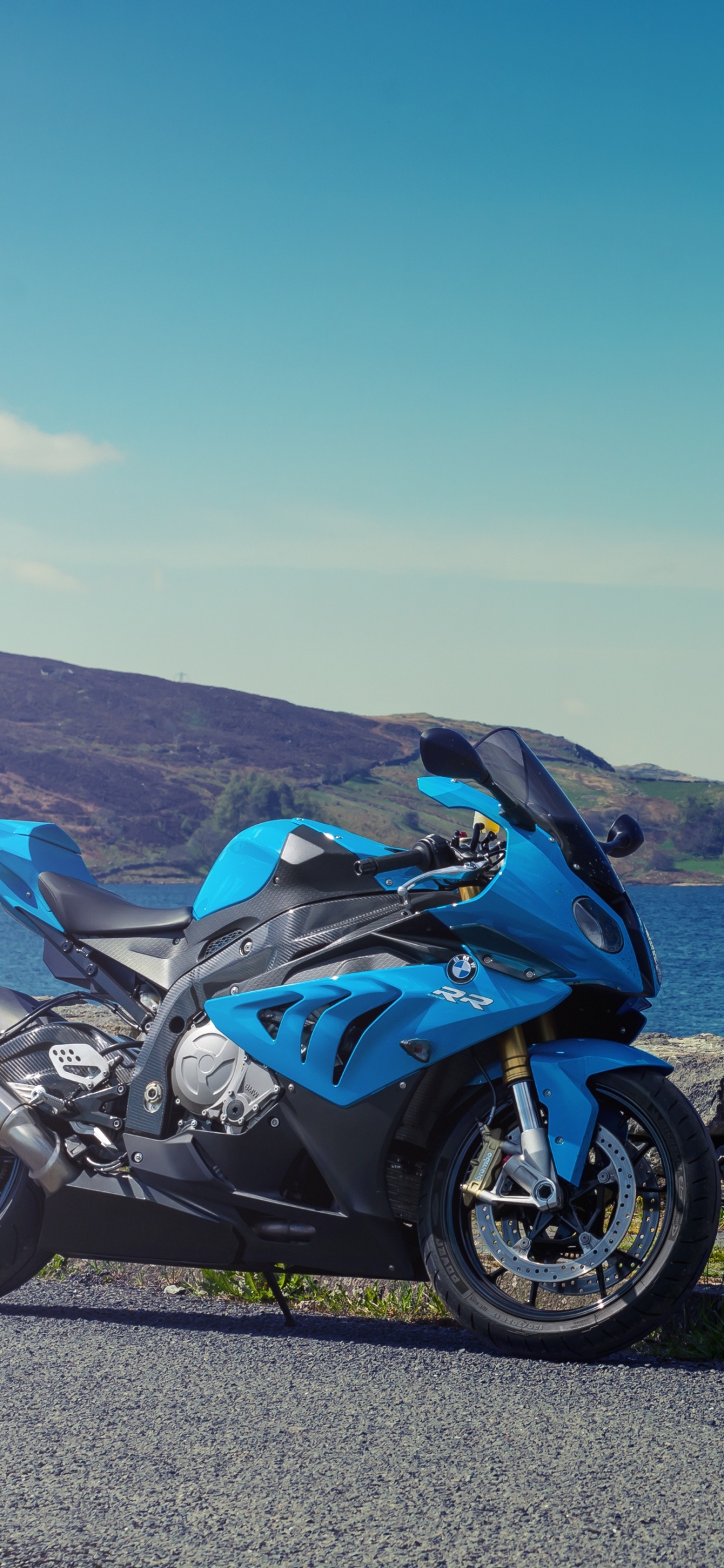 宝马s1000rr, 自行车运动, 宝马HP4比赛, 多山的地貌, 山脉 壁纸 1125x2436 允许