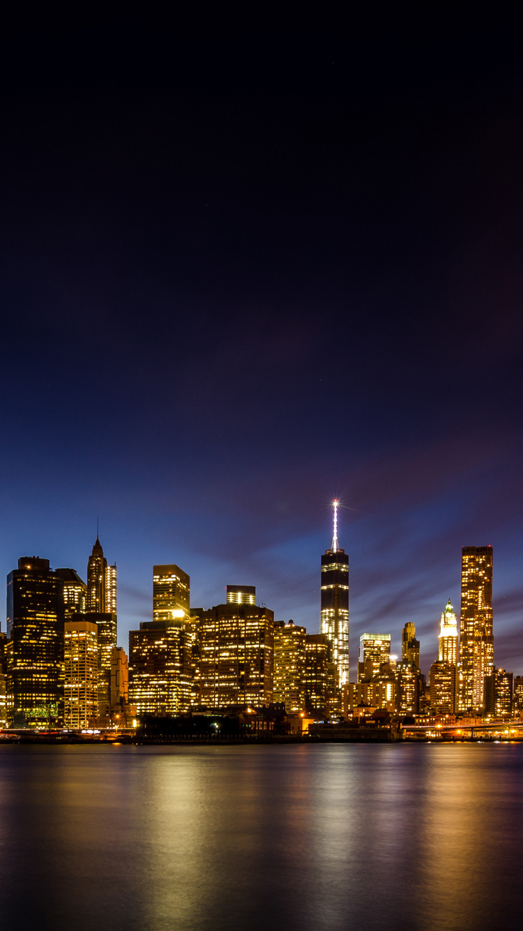 City Skyline During Night Time. Wallpaper in 750x1334 Resolution