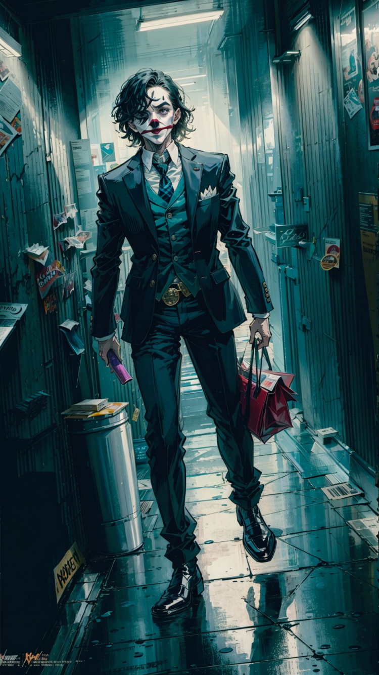 Joker, Superhelden, Supervillain, Cartoon, Animation. Wallpaper in 750x1334 Resolution