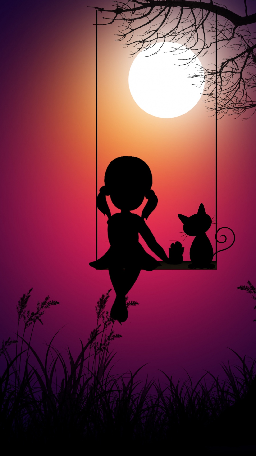 Silhouette Von 2 Männern, Die Bei Sonnenuntergang Auf Seil Springen. Wallpaper in 1080x1920 Resolution