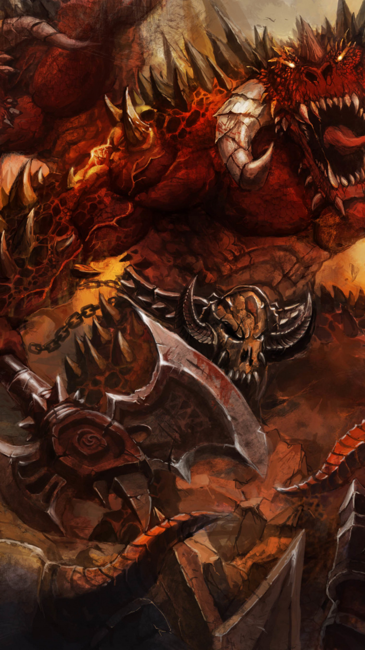 Peinture de Dragon Marron et Noir. Wallpaper in 750x1334 Resolution