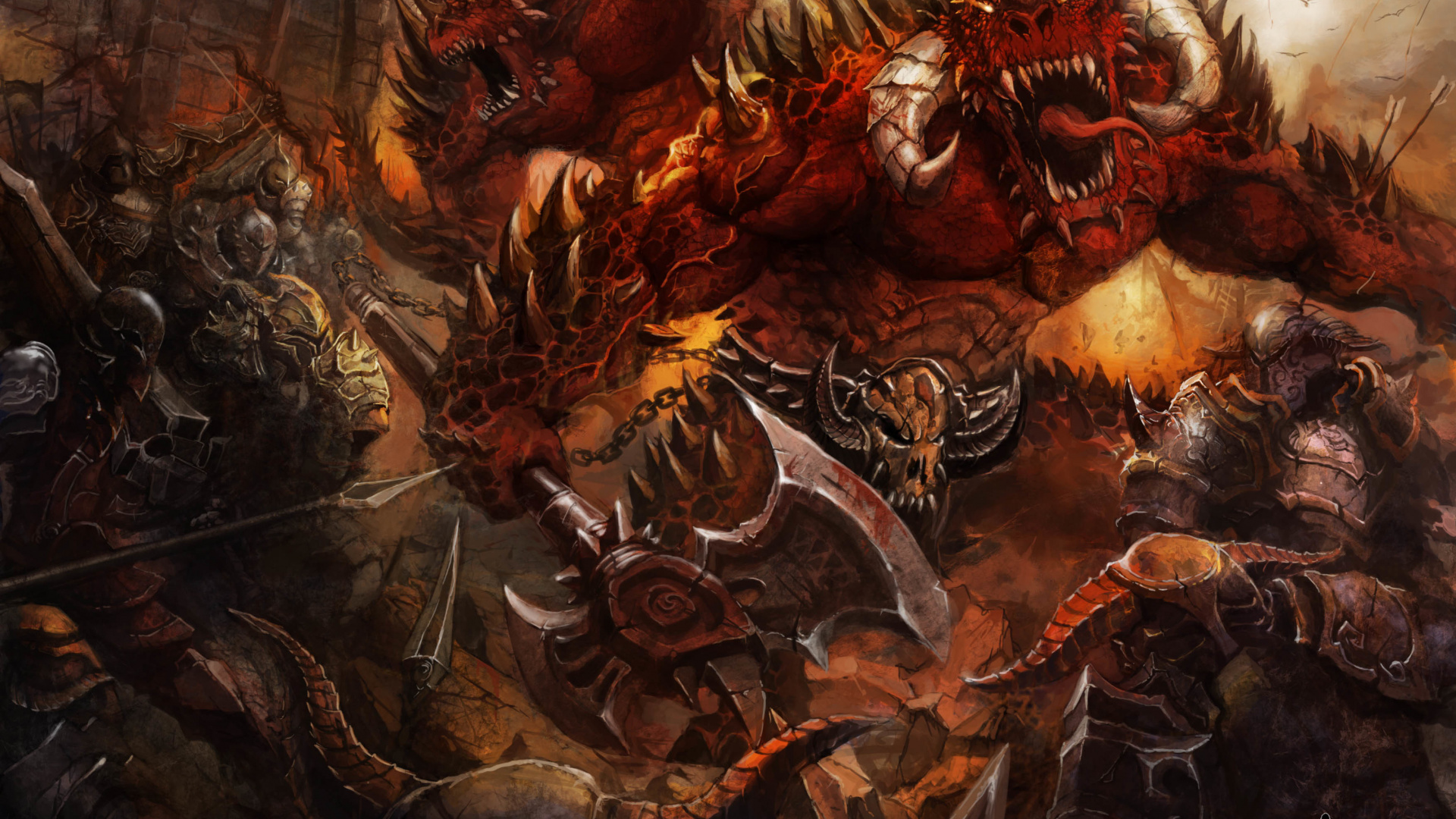 Brown and Black Dragon Painting. Wallpaper in 1920x1080 Resolution