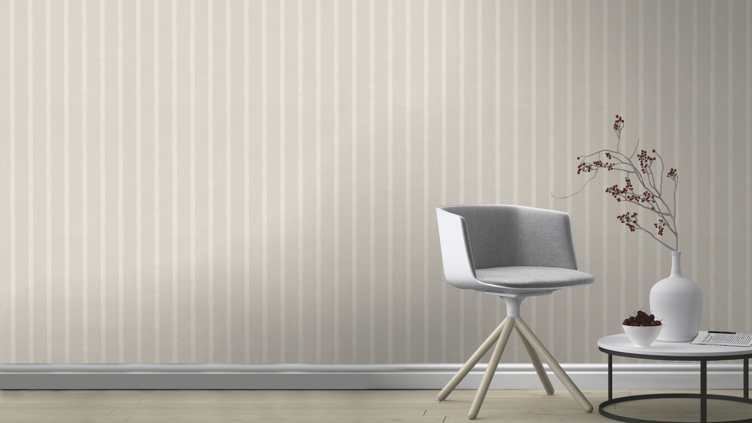 Gray and White Chair Beside White Wall. Wallpaper in 2560x1440 Resolution