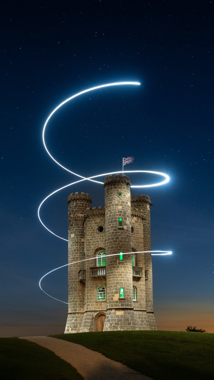 Broadway Tower, Tower, Light Painting, Painting, Light. Wallpaper in 720x1280 Resolution