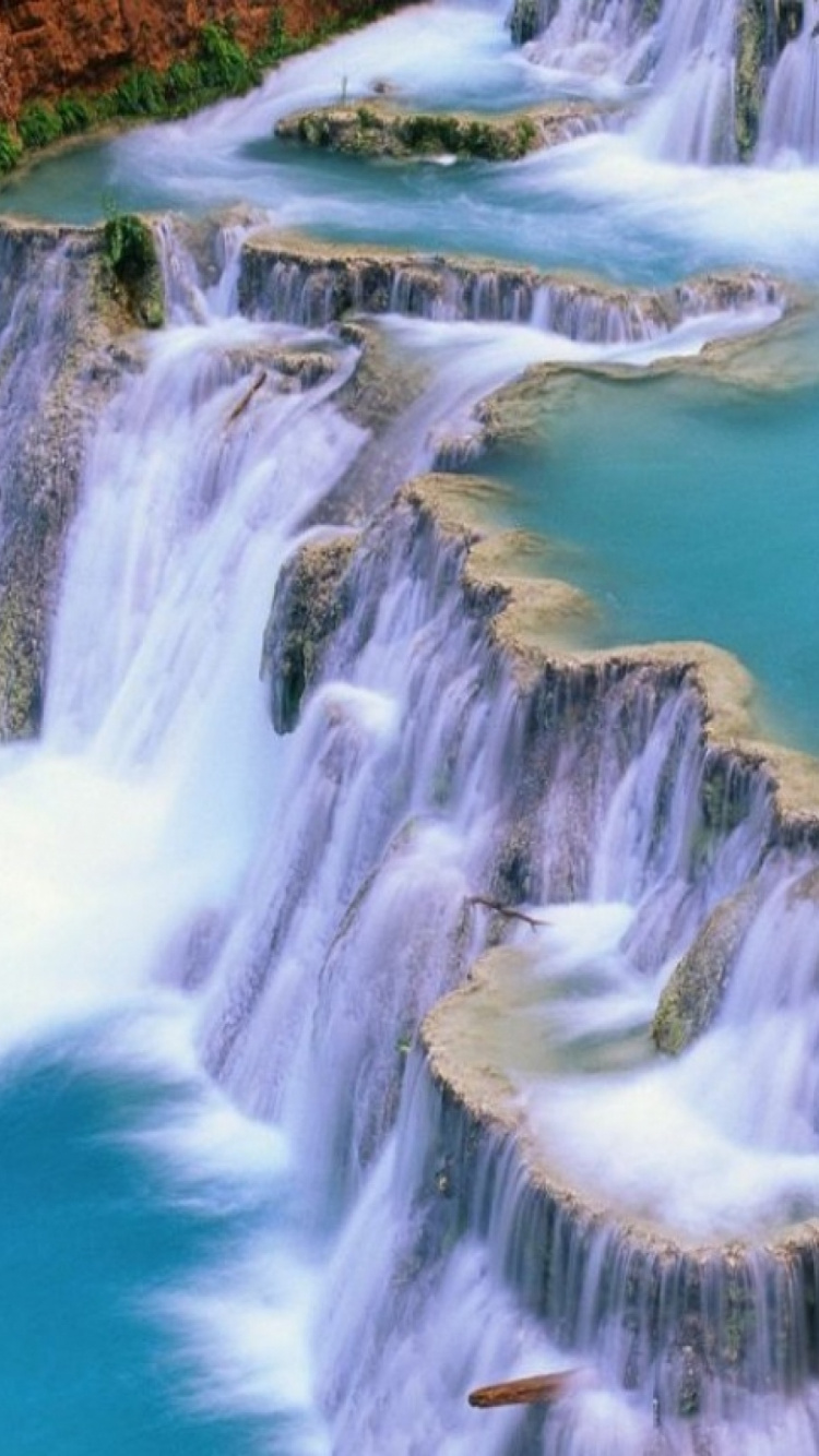 Water Falls on Brown and Green Field During Daytime. Wallpaper in 750x1334 Resolution