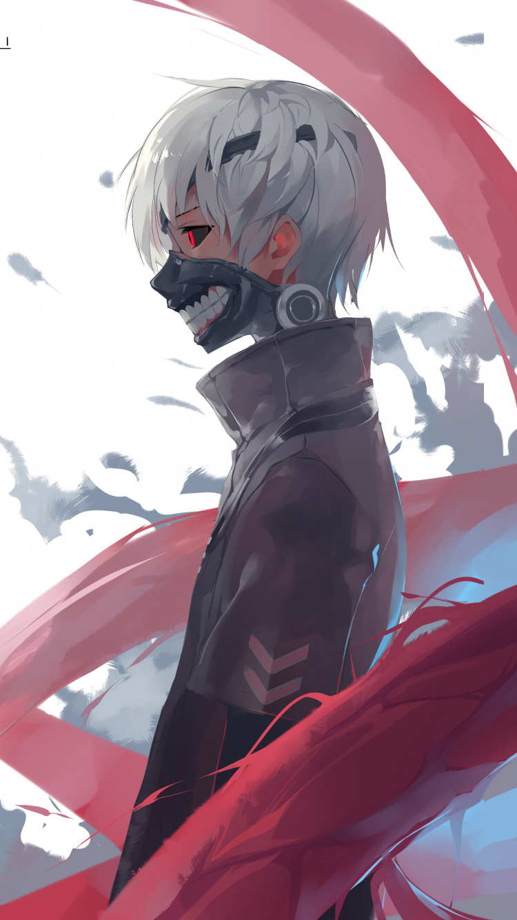 White Haired Male Anime Character. Wallpaper in 750x1334 Resolution