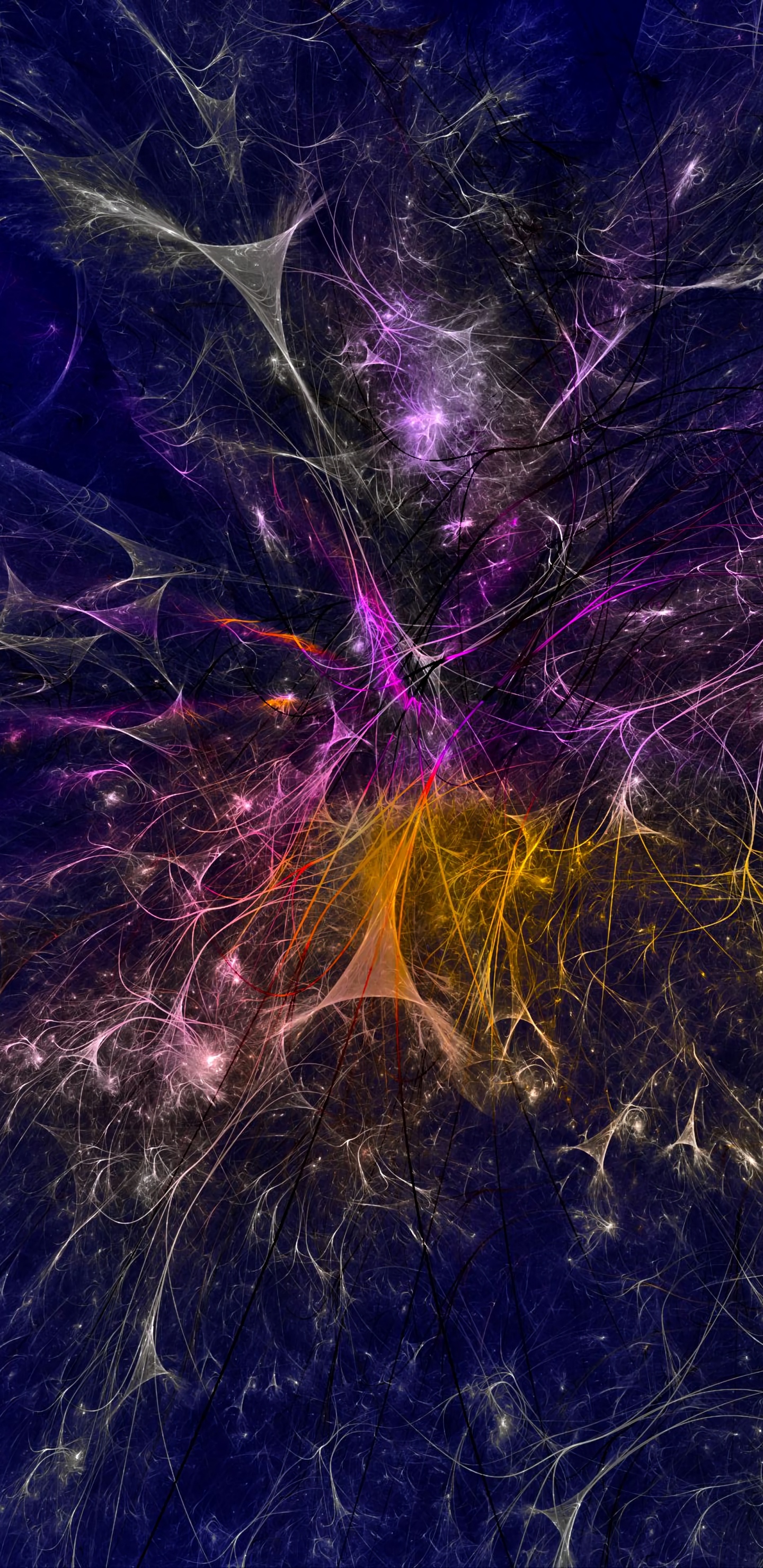 Peinture Abstraite Violette et Orange. Wallpaper in 1440x2960 Resolution