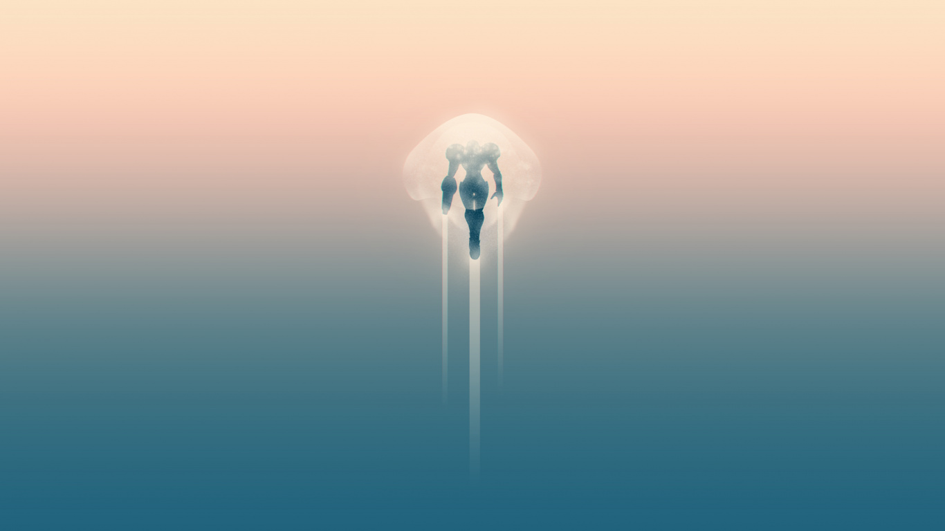 Black and White Balloon Floating on Blue Water. Wallpaper in 1366x768 Resolution