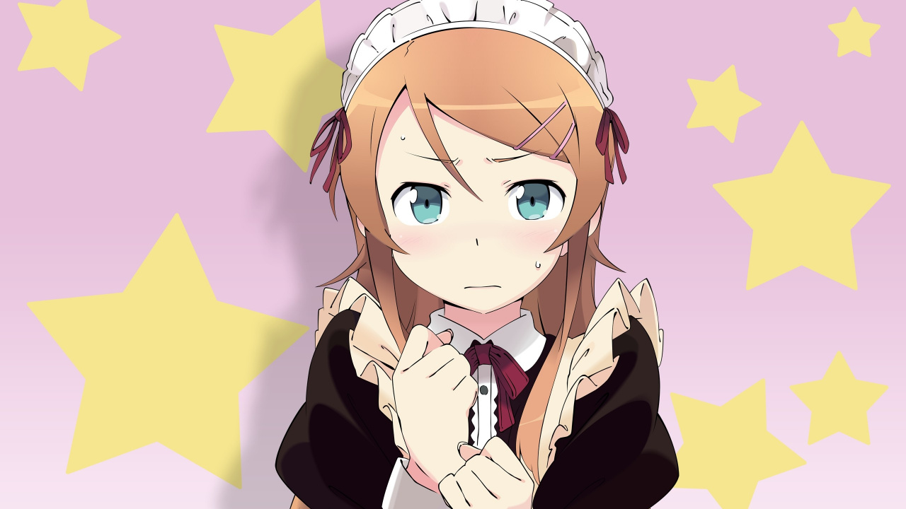 Chica en Camisa de Manga Larga en Blanco y Negro Personaje de Anime. Wallpaper in 1280x720 Resolution