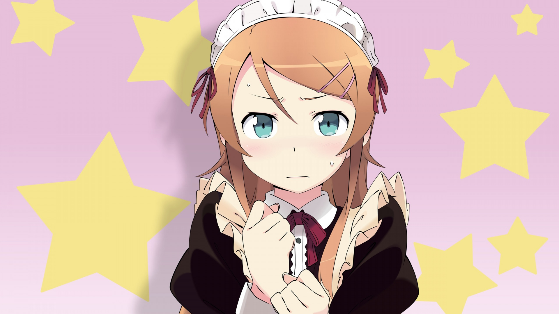 Chica en Camisa de Manga Larga en Blanco y Negro Personaje de Anime. Wallpaper in 1920x1080 Resolution