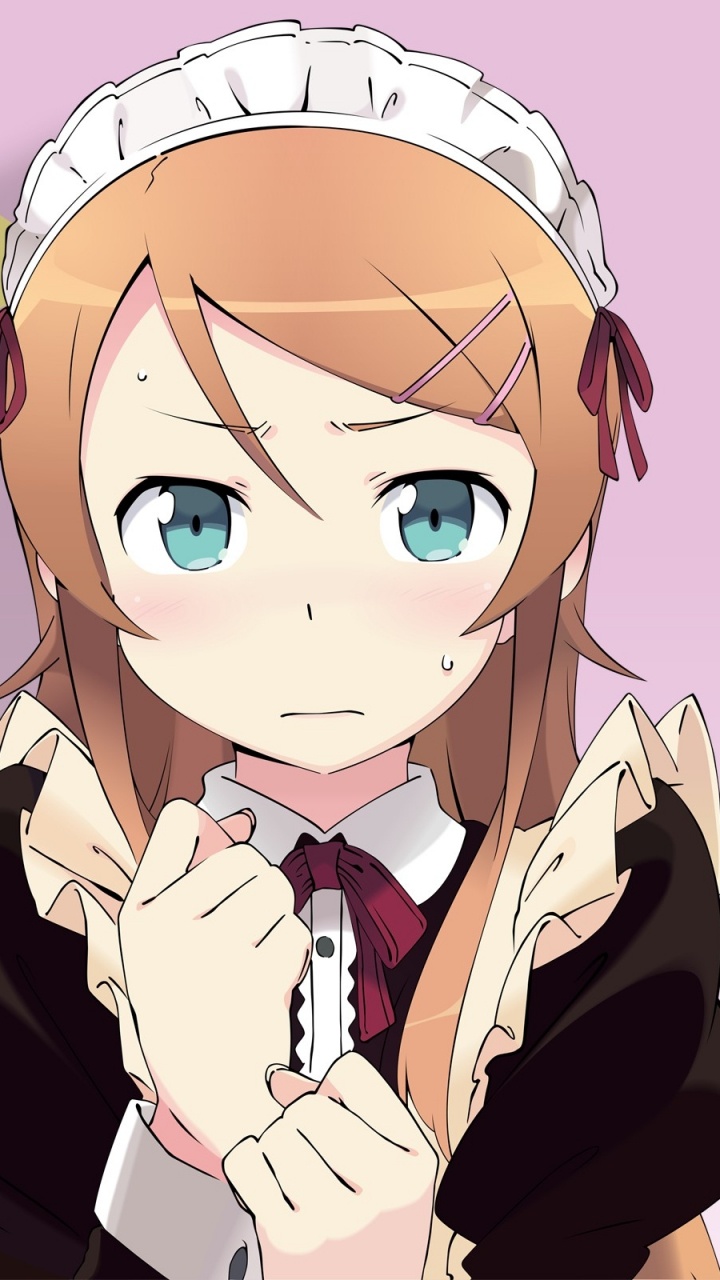 Mädchen in Schwarz-weißem Langarmhemd Anime-Charakter. Wallpaper in 720x1280 Resolution