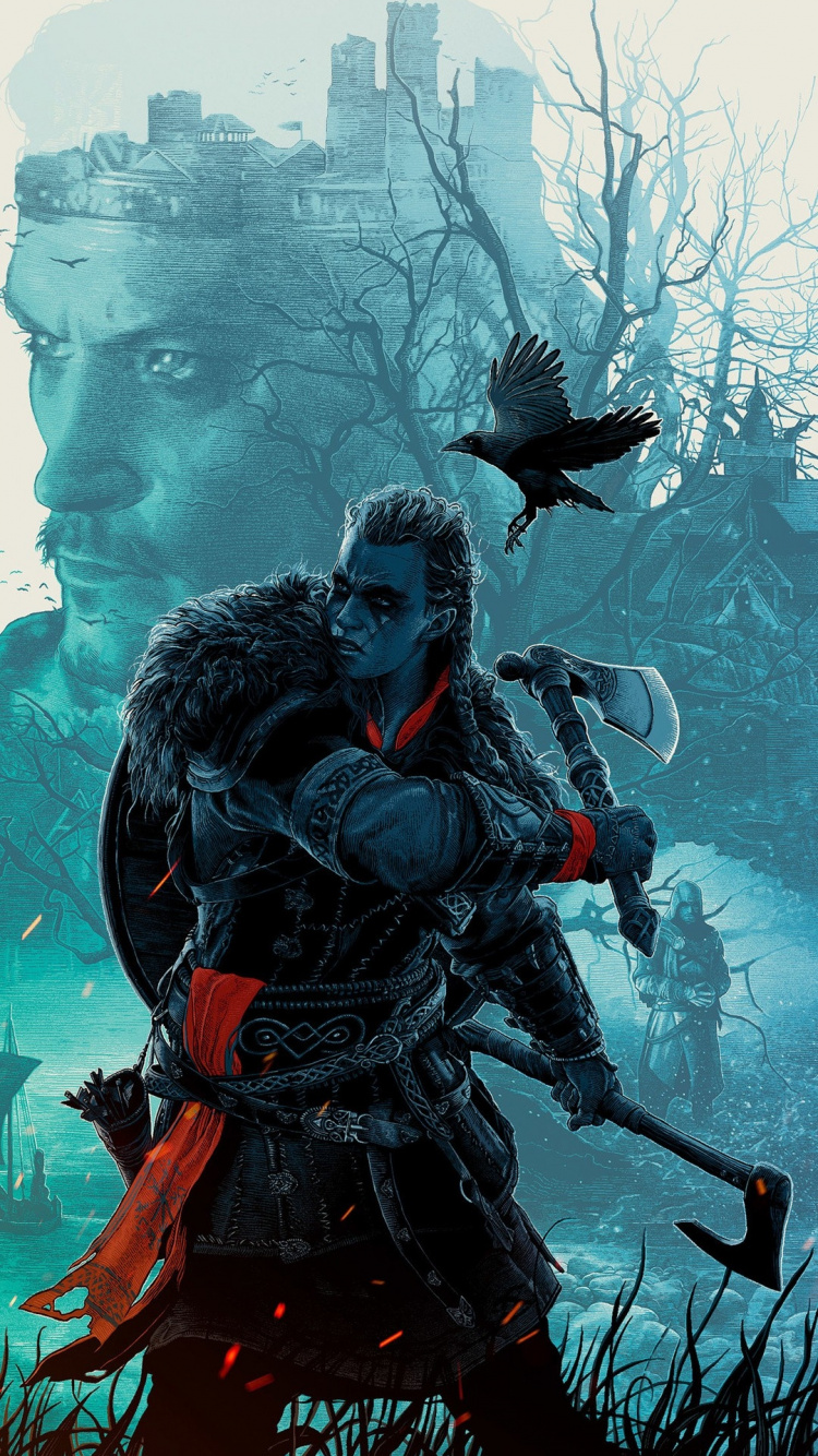 Assassins Creed Valhalla, Assassins Creed, Stealth Game, Art, Action Film. Wallpaper in 750x1334 Resolution