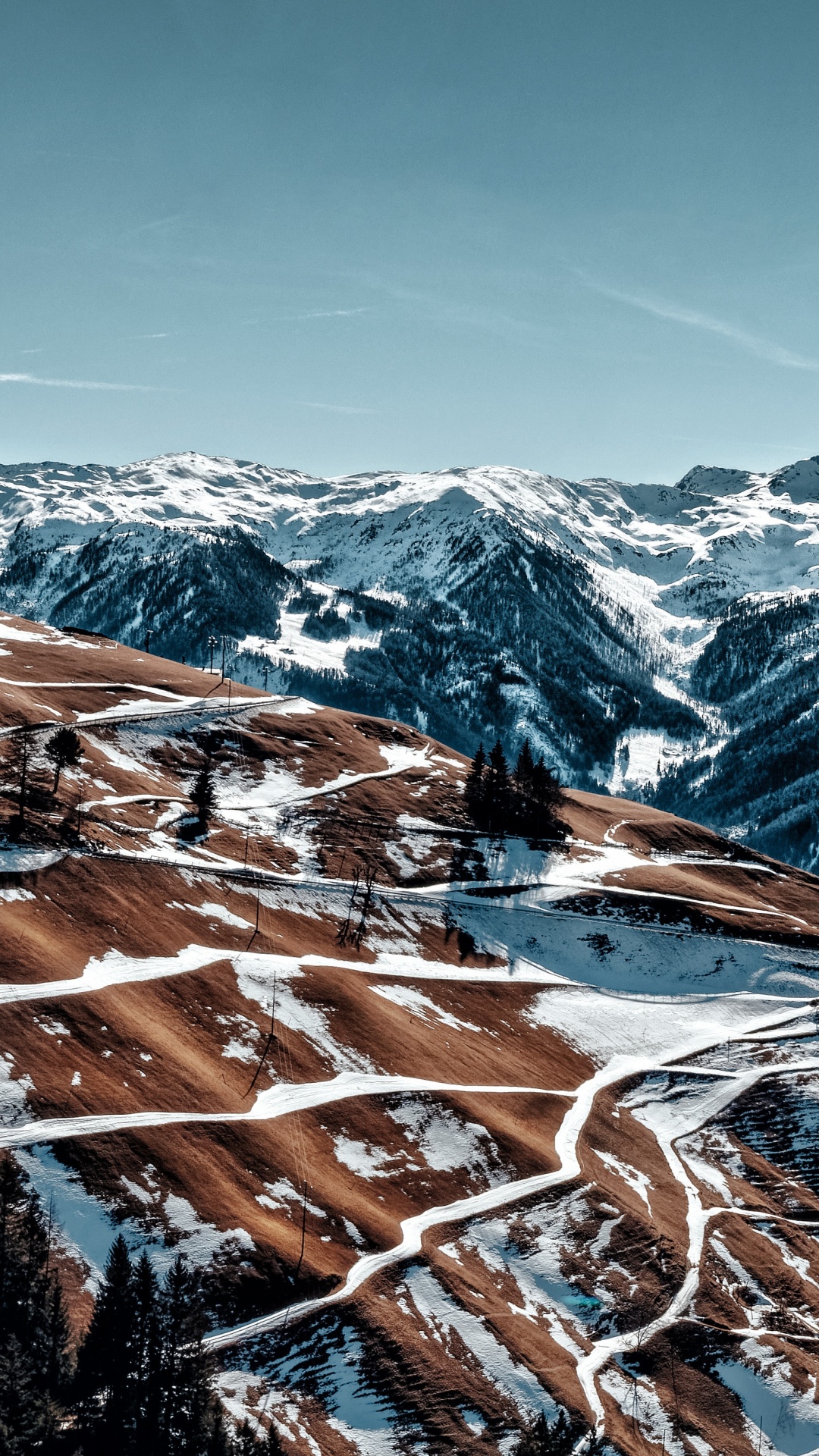 Bergigen Landschaftsformen, Bergkette, Grat, Winter, Alpen. Wallpaper in 1080x1920 Resolution