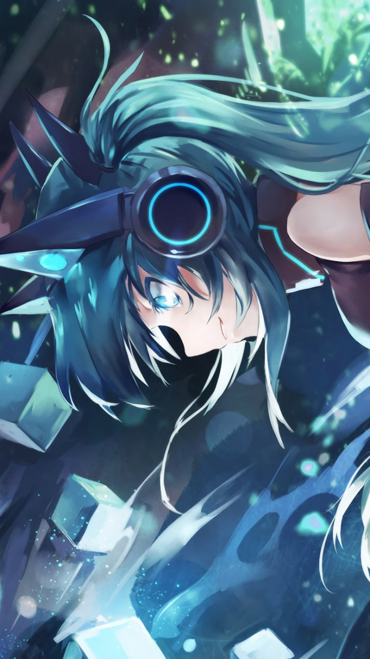 Frau im Schwarzen Und Weißen Kleid Anime-Charakter. Wallpaper in 750x1334 Resolution