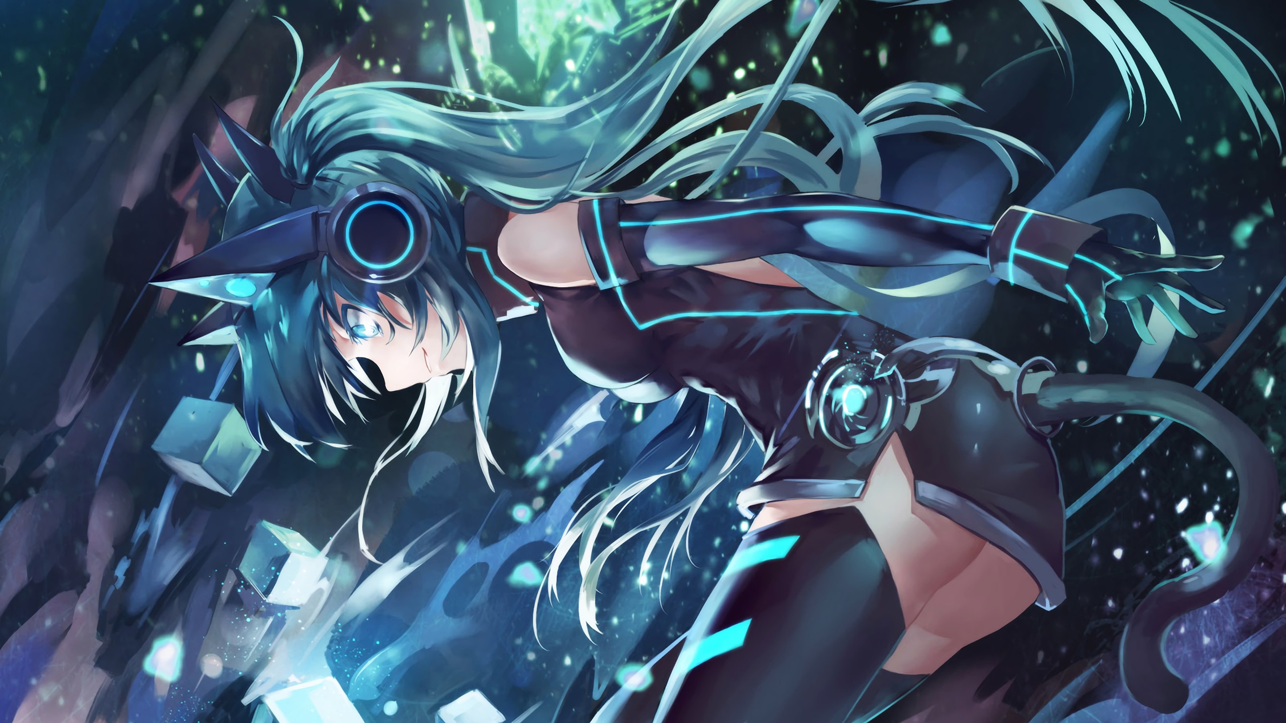 Femme en Robe Noire et Blanche Personnage D'anime. Wallpaper in 2560x1440 Resolution