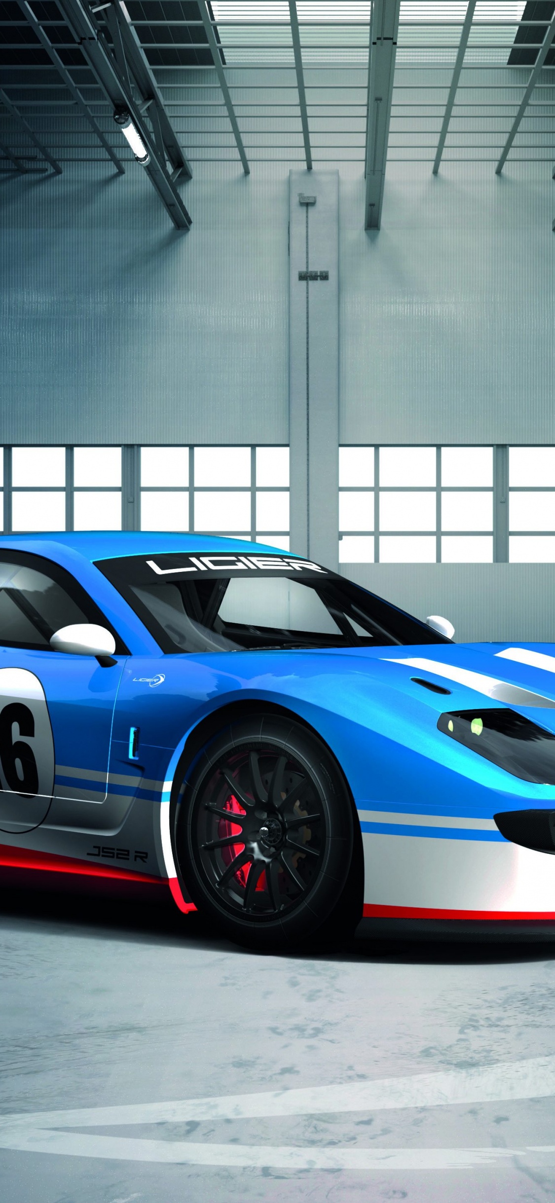 Porsche 911 Bleue et Blanche. Wallpaper in 1125x2436 Resolution