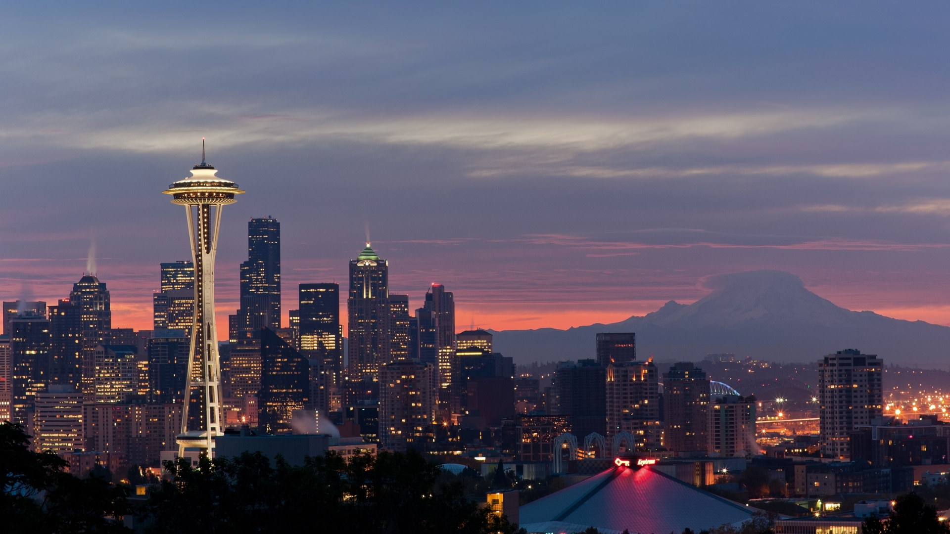 Skyline Der Stadt Bei Nacht Night. Wallpaper in 1920x1080 Resolution