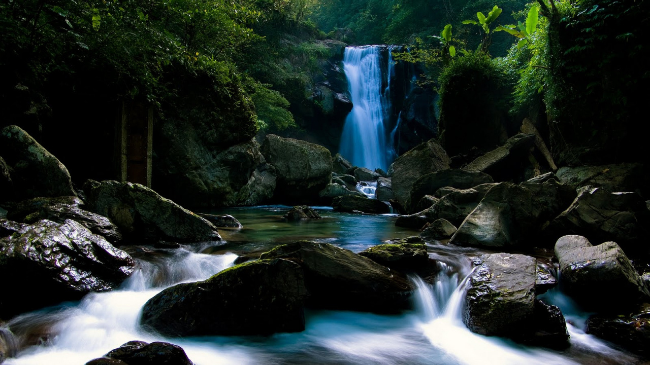 Waterfall, Water Resources, Body of Water, Natural Landscape, Nature. Wallpaper in 1280x720 Resolution