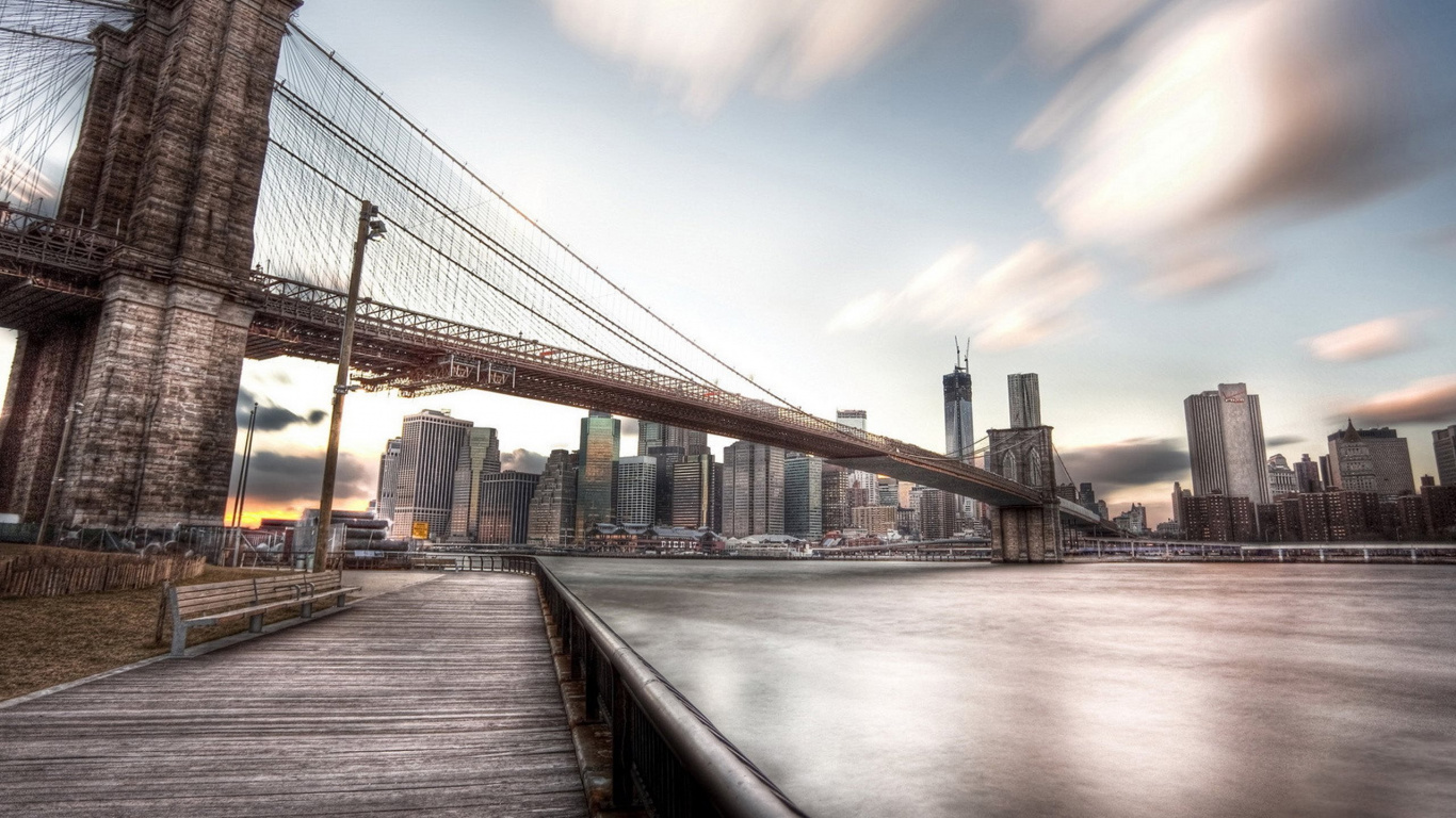 Bridge Over Water During Daytime. Wallpaper in 1366x768 Resolution