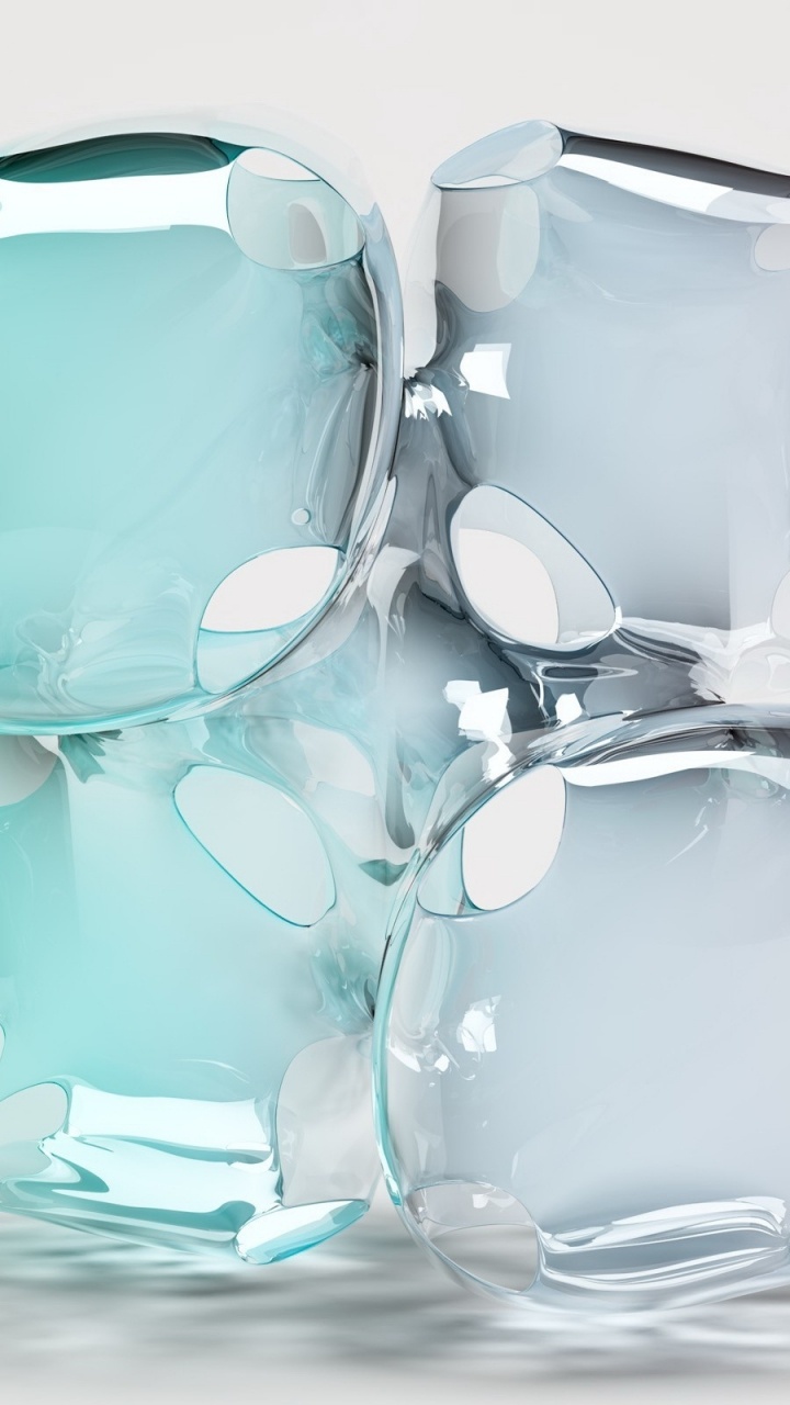 3 Clear Glass Heart Shape Decors. Wallpaper in 720x1280 Resolution