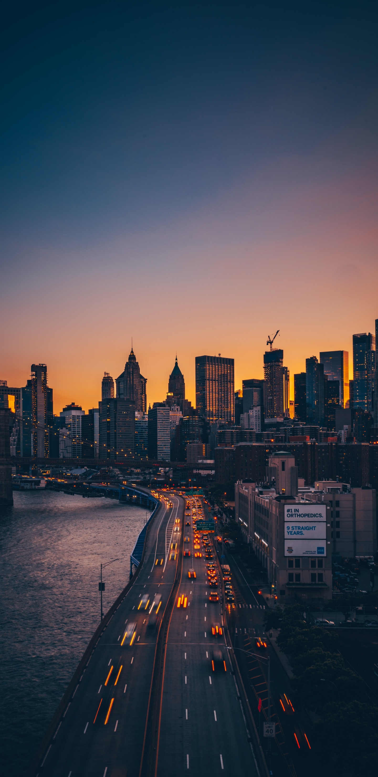 New York, Brooklyn Bridge, Manhattan Bridge, Coney Island, Bridge. Wallpaper in 1440x2960 Resolution