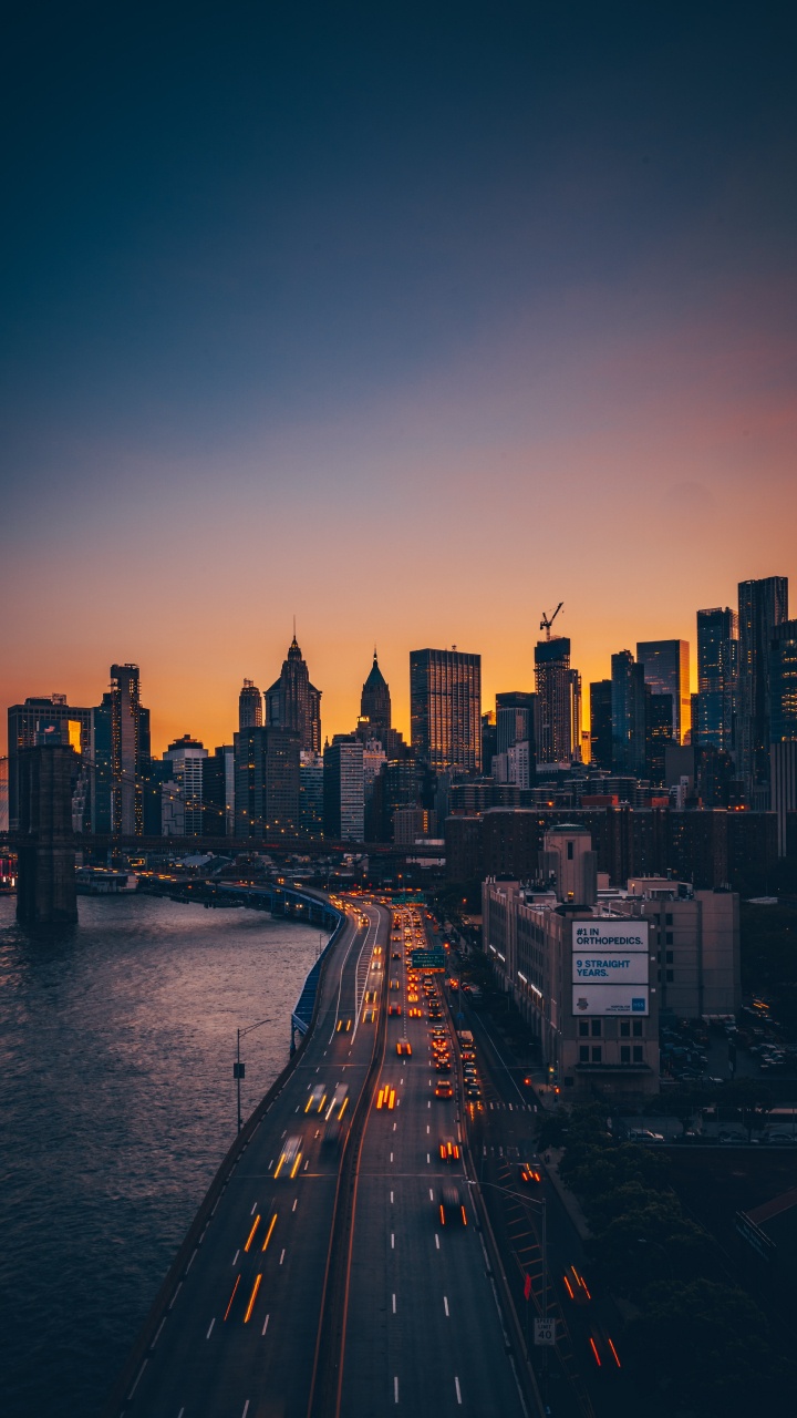 Nueva York, Puente de Brooklyn, el Puente de Manhattan, Isla Coney, Puente. Wallpaper in 720x1280 Resolution