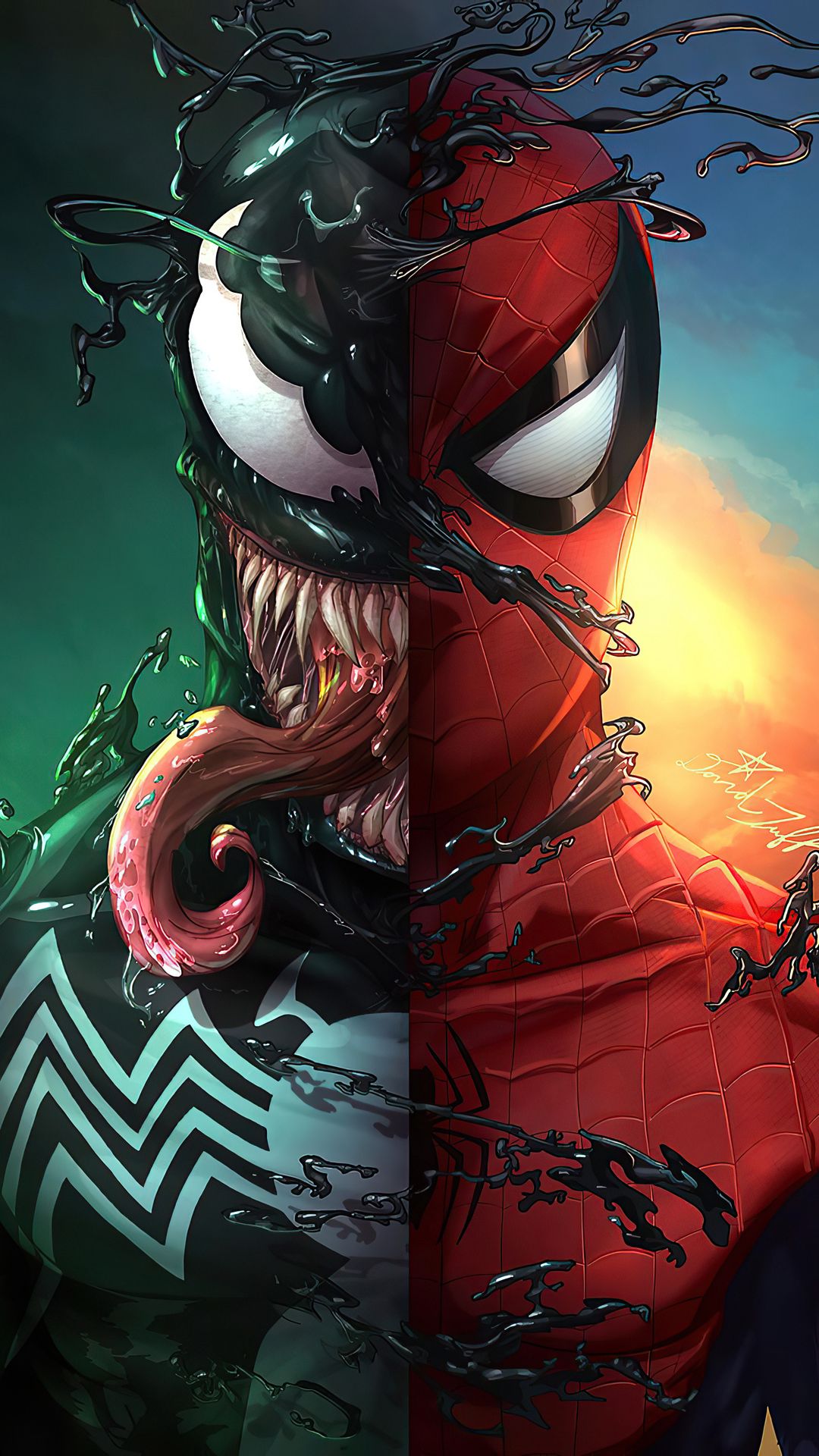 Wallpaper Spiderman Venom, Spider-man, Venom, Spider-man vs Venom, Art,  Background - Download Free Image