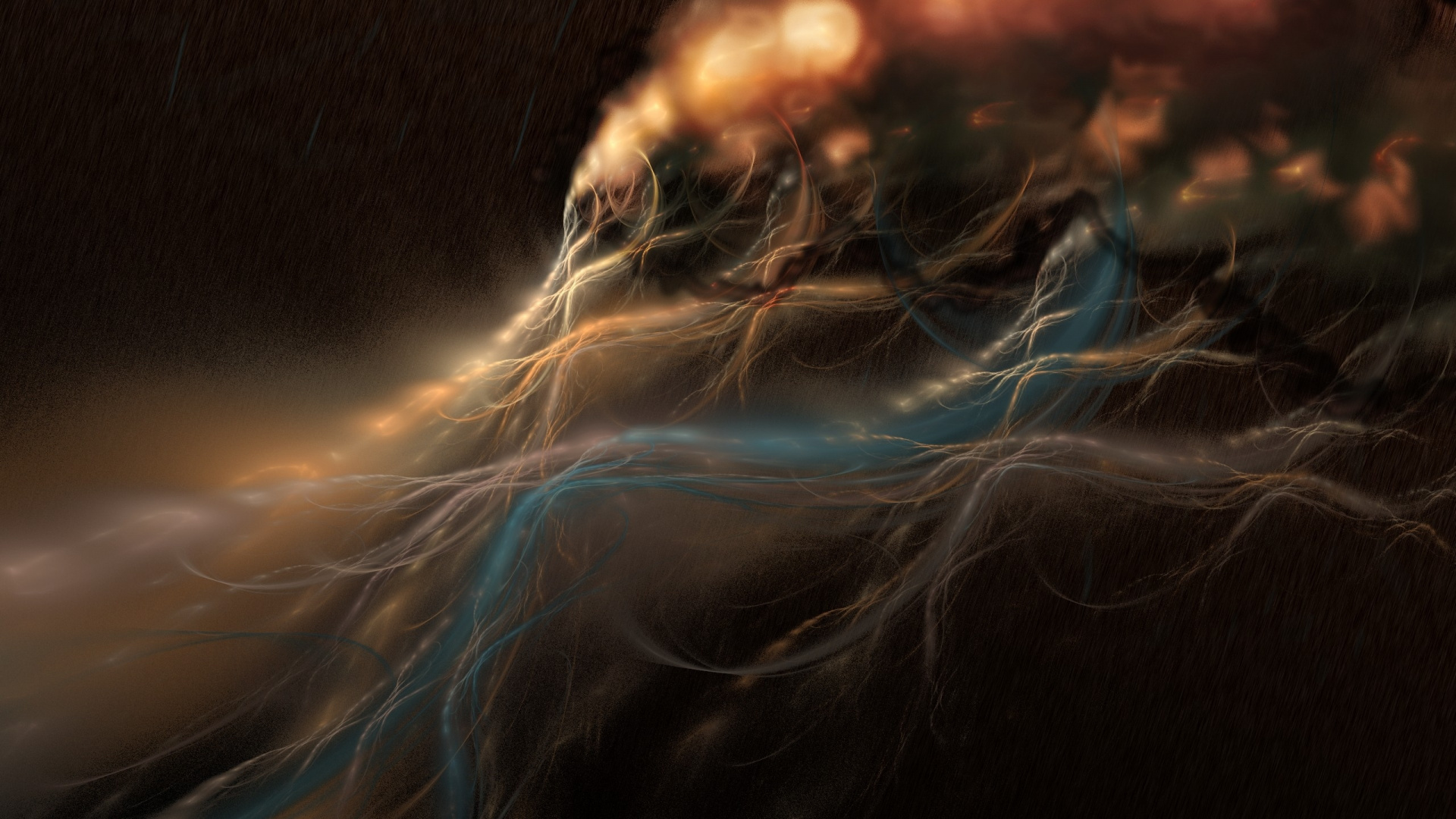 Blue and White Light Streaks. Wallpaper in 1920x1080 Resolution