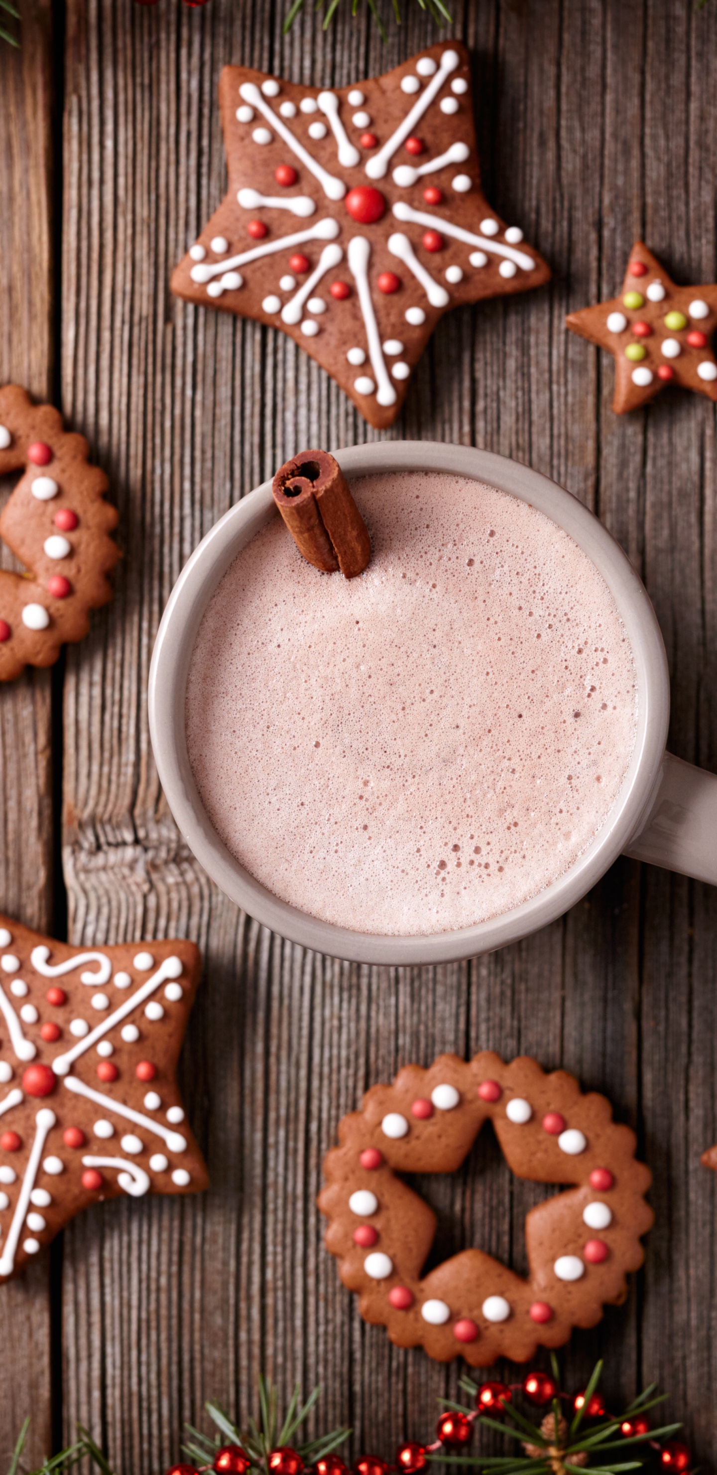 Hot Chocolate, Gingerbread Man, Gingerbread, Christmas Day, Christmas. Wallpaper in 1440x2960 Resolution