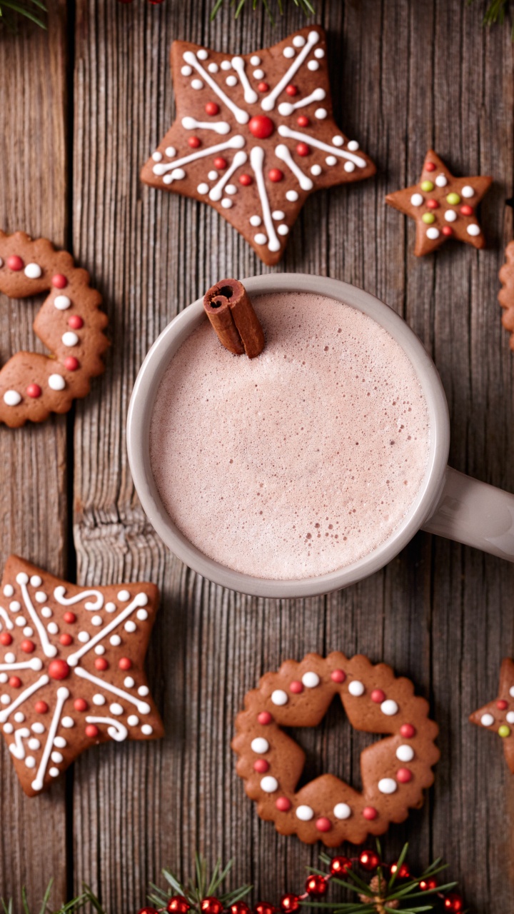 Heiße Schokolade, Lebkuchen-Mann, Weihnachten, Lebkuchen, Christmas Ornament. Wallpaper in 720x1280 Resolution