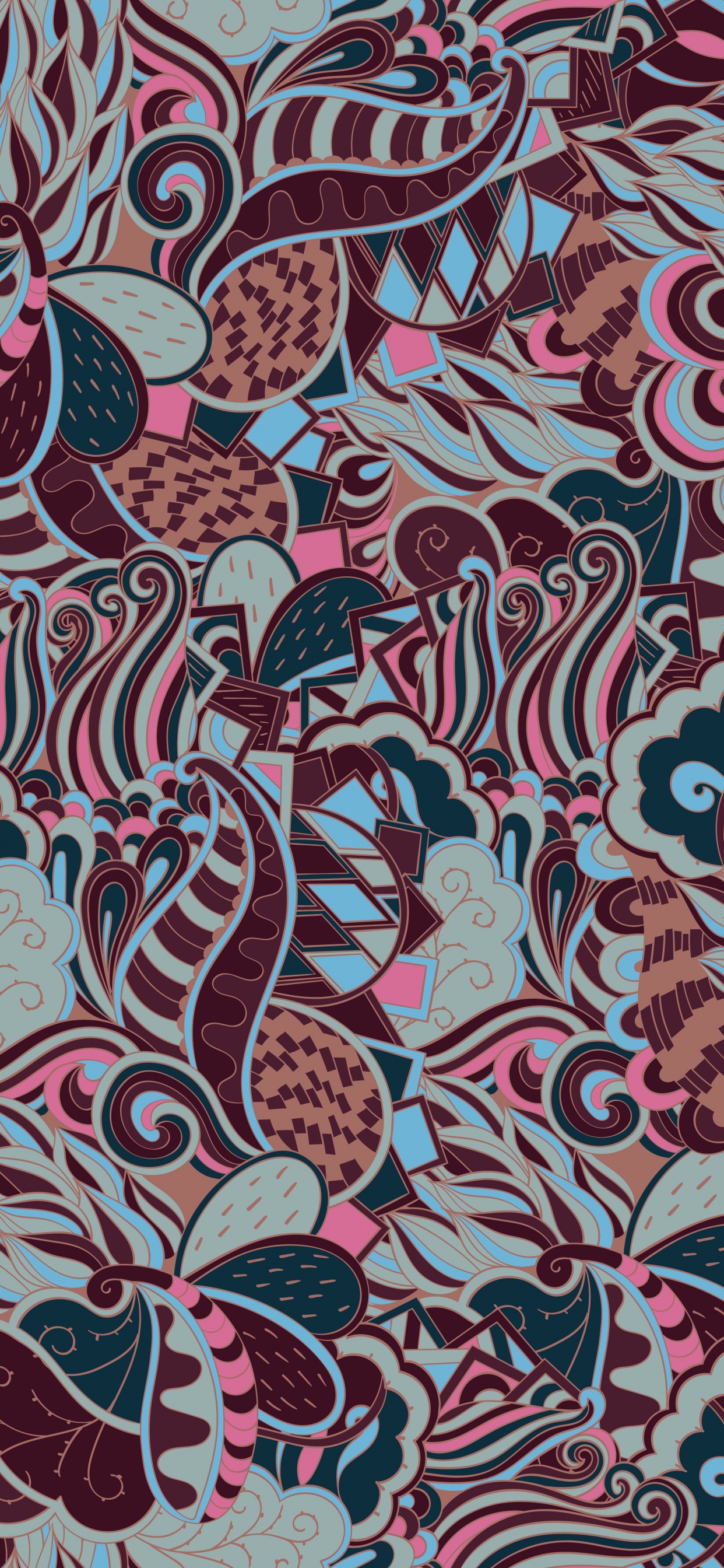 Textile Floral Blanc Rouge et Bleu. Wallpaper in 1242x2688 Resolution