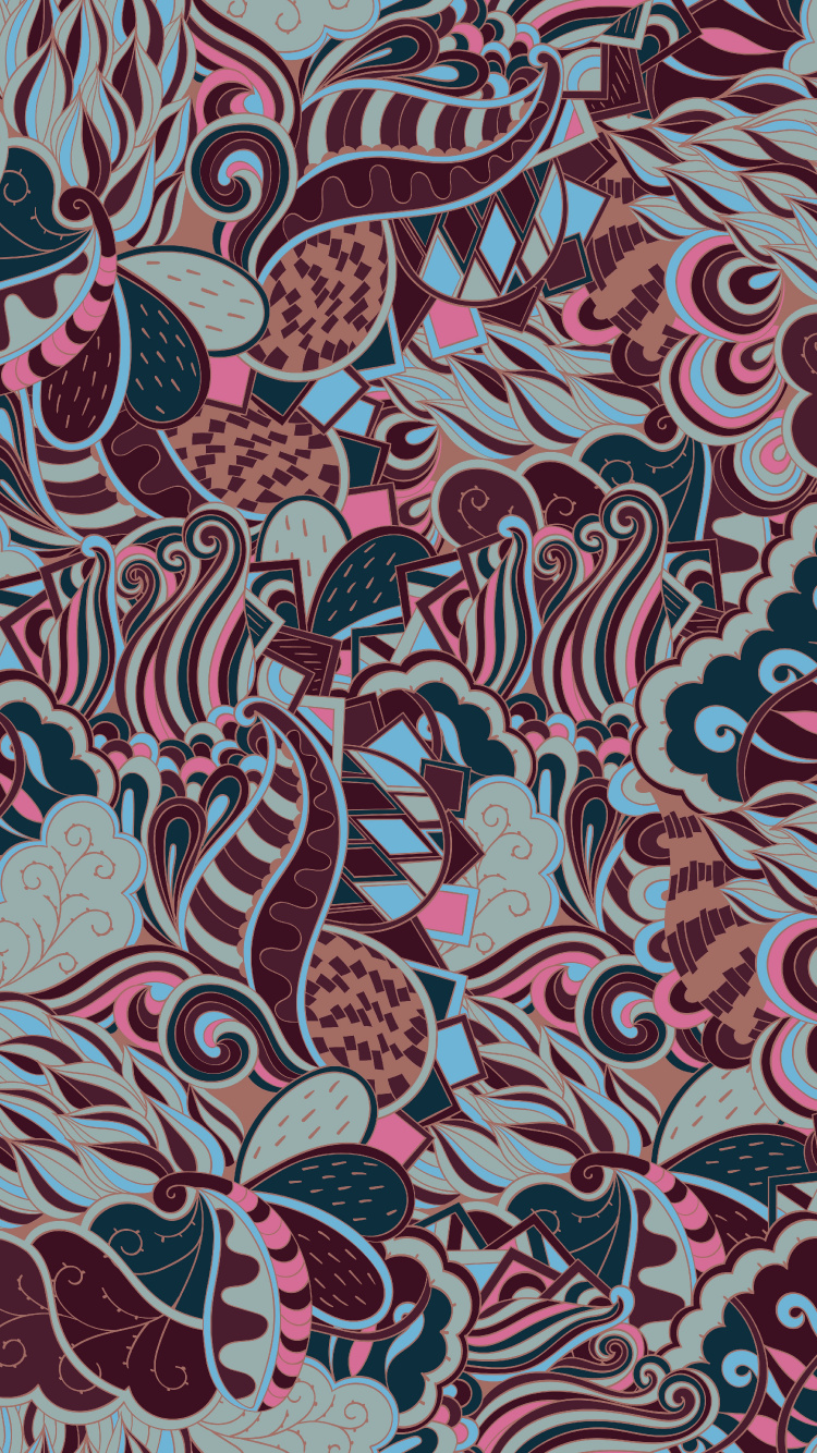 Textile Floral Blanc Rouge et Bleu. Wallpaper in 750x1334 Resolution