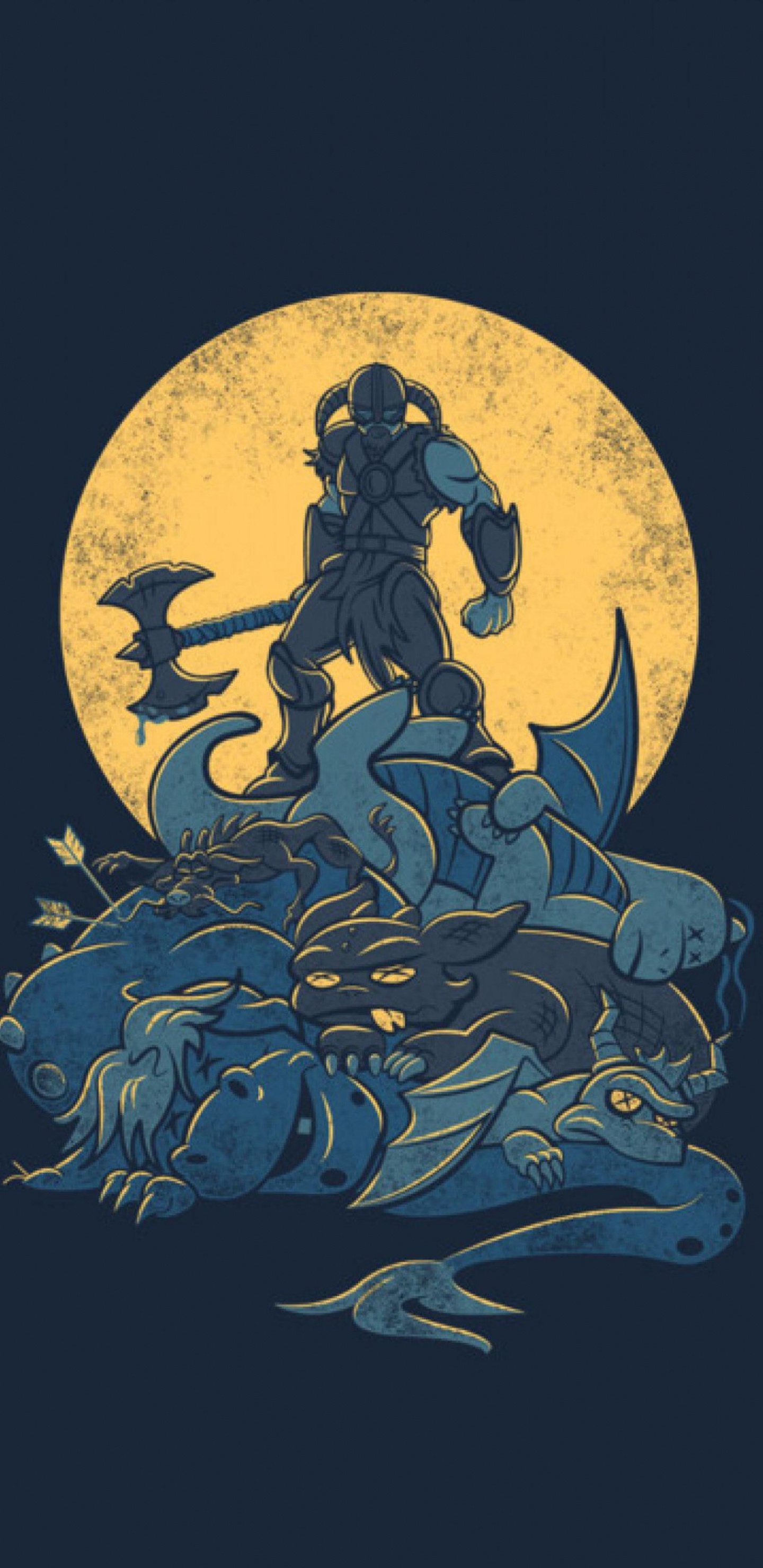 The Elder Scrolls v Skyrim, Art, Cercle, Objet Astronomique, la Mythologie. Wallpaper in 1440x2960 Resolution