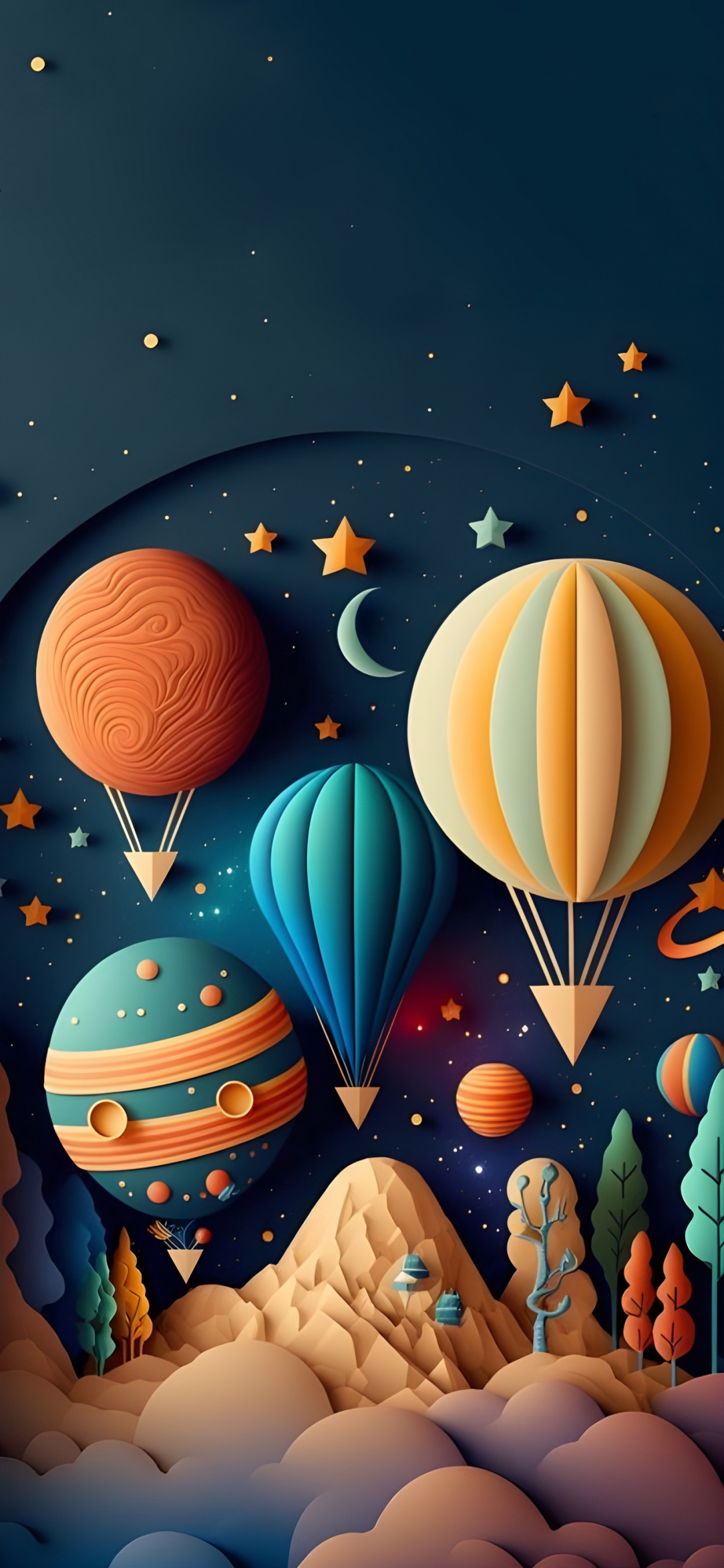 Xiaomi, Telefon, Aerostat, Hot Air Ballooning, Azure. Wallpaper in 1242x2688 Resolution