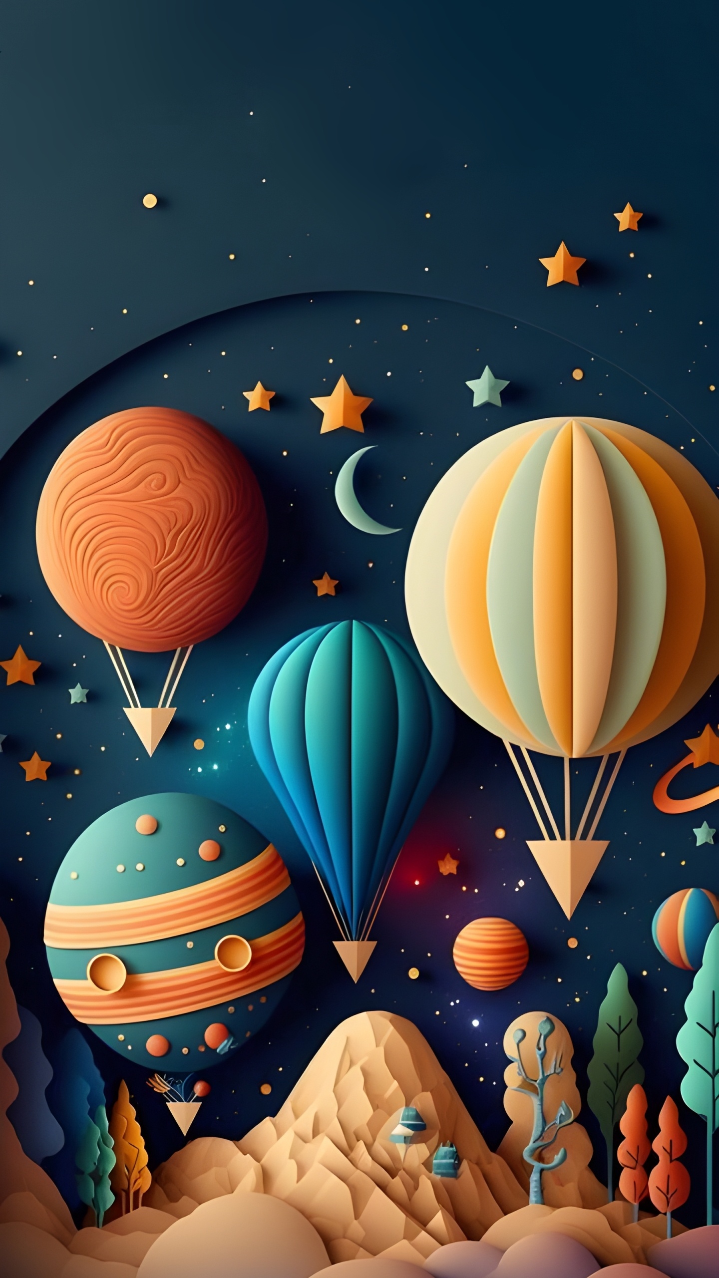 Xiaomi, Téléphone, Aérostat, Ballon à Air Chaud, Azure. Wallpaper in 1440x2560 Resolution