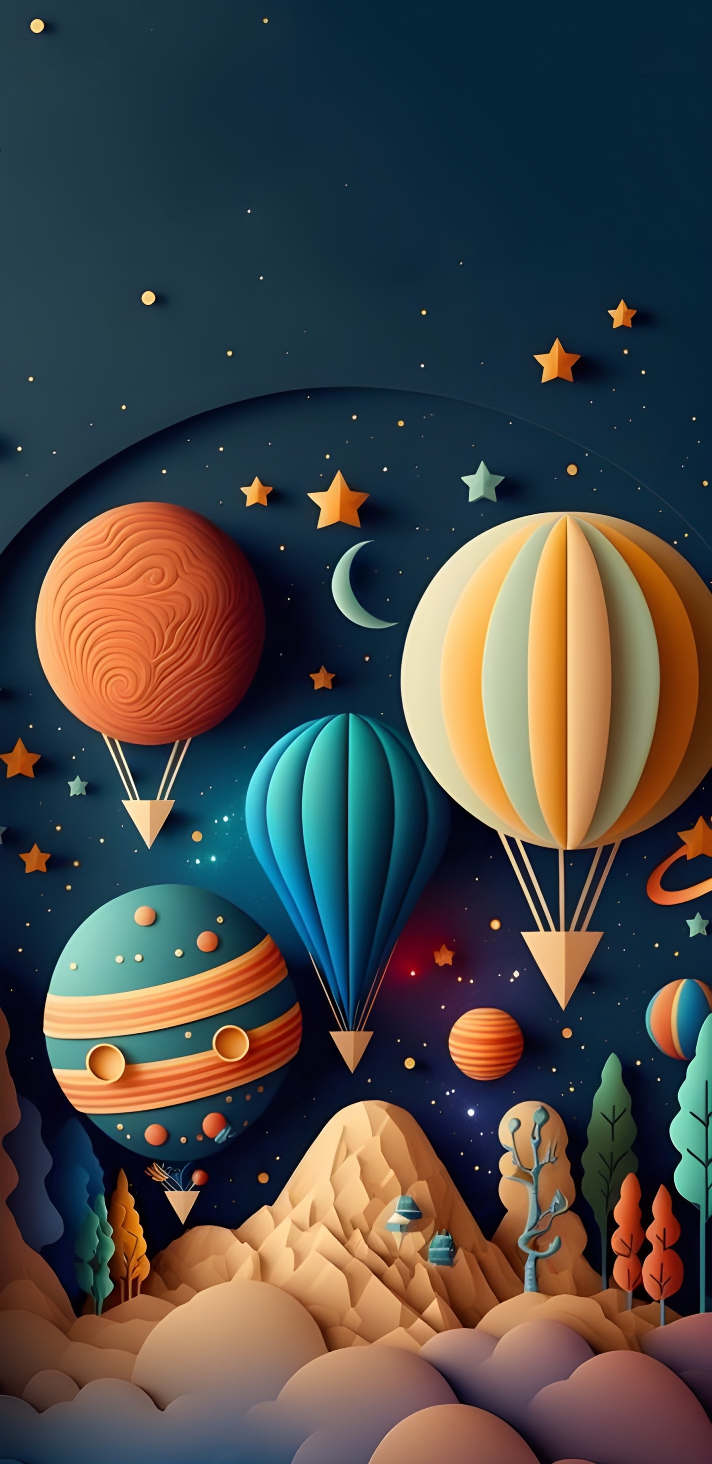 Xiaomi, Telephone, Aerostat, Hot Air Ballooning, Azure. Wallpaper in 1440x2960 Resolution