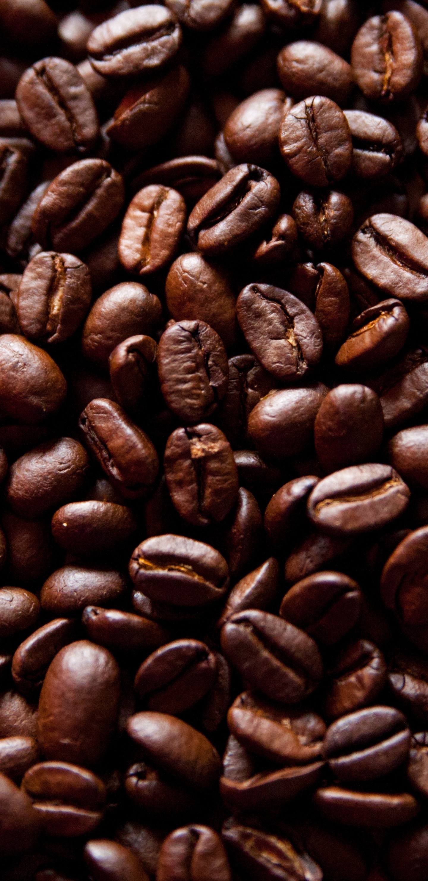 Brown Coffee Beans on Brown Wooden Table. Wallpaper in 1440x2960 Resolution