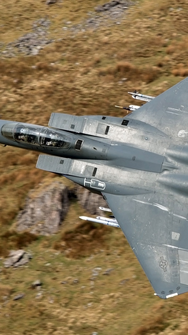 Schwarzer Kampfjet Auf Braun-schwarzem Grund. Wallpaper in 720x1280 Resolution