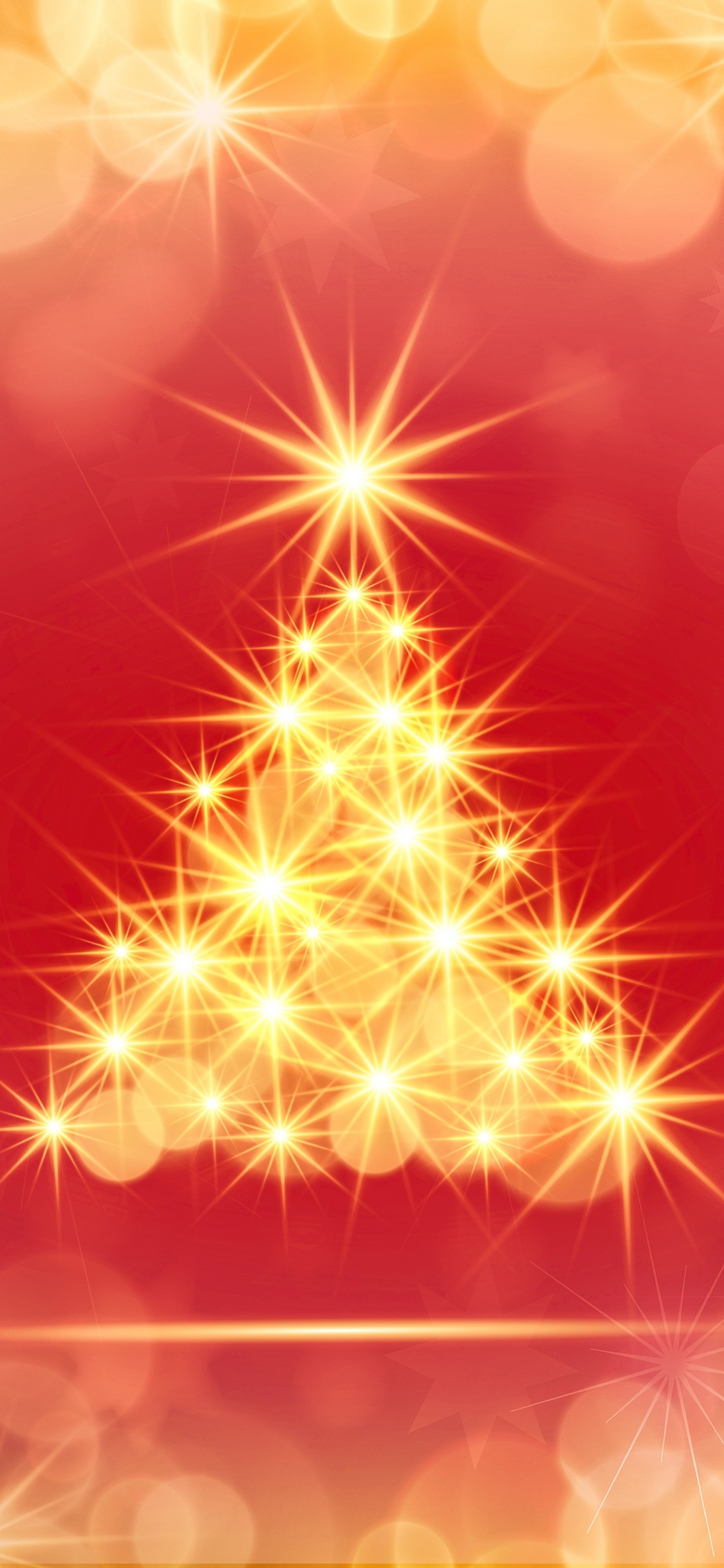 Weihnachten, Weihnachtsbaum, Licht, Weihnachtsdekoration, Fraktale Kunst. Wallpaper in 1125x2436 Resolution