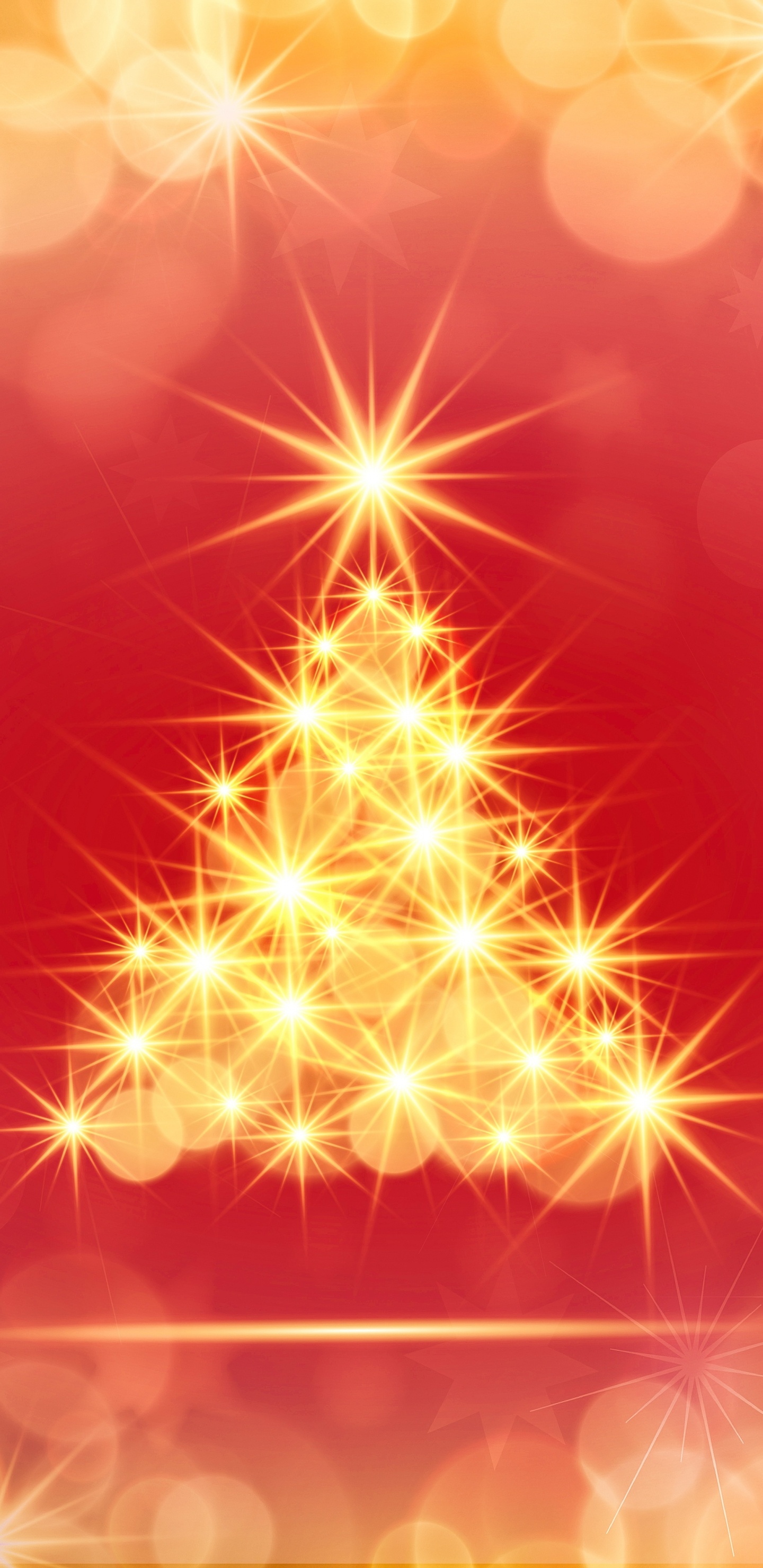 Weihnachten, Weihnachtsbaum, Licht, Weihnachtsdekoration, Fraktale Kunst. Wallpaper in 1440x2960 Resolution