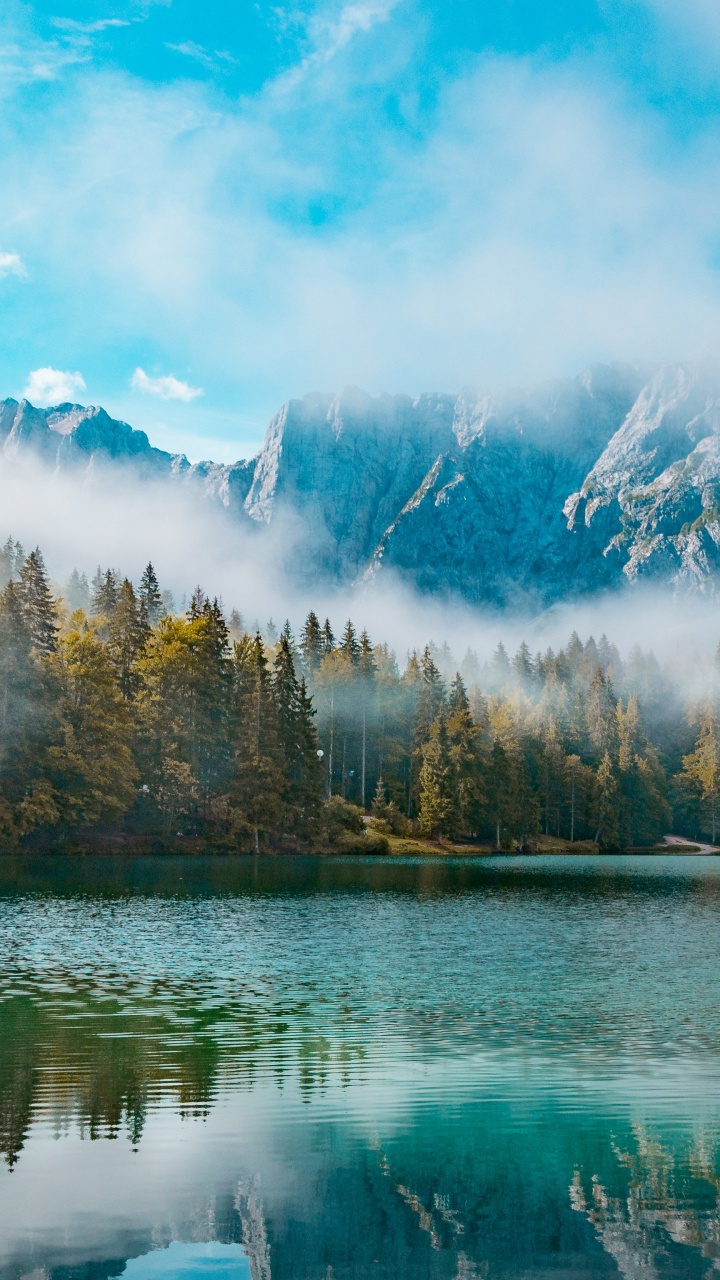 Naturlandschaft, Natur, Reflexion, Wasser, Morgen. Wallpaper in 720x1280 Resolution