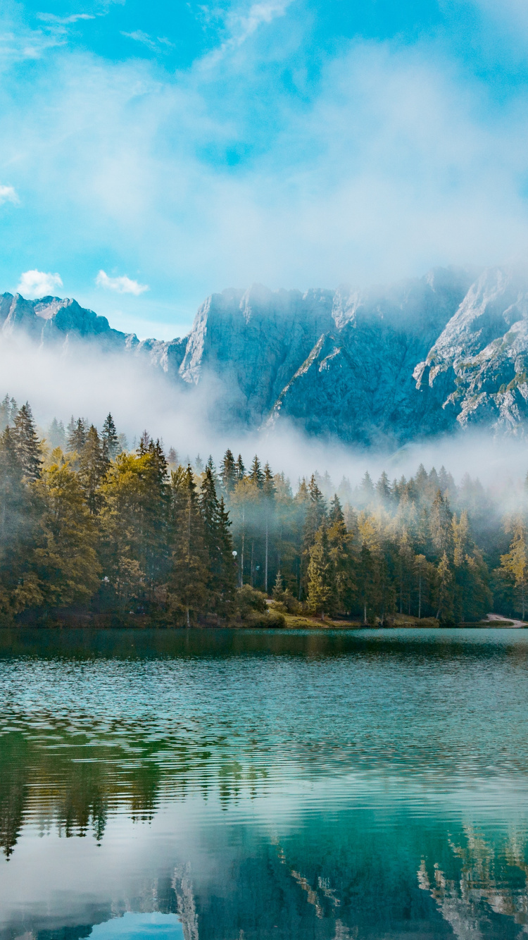 Naturlandschaft, Natur, Reflexion, Wasser, Morgen. Wallpaper in 750x1334 Resolution