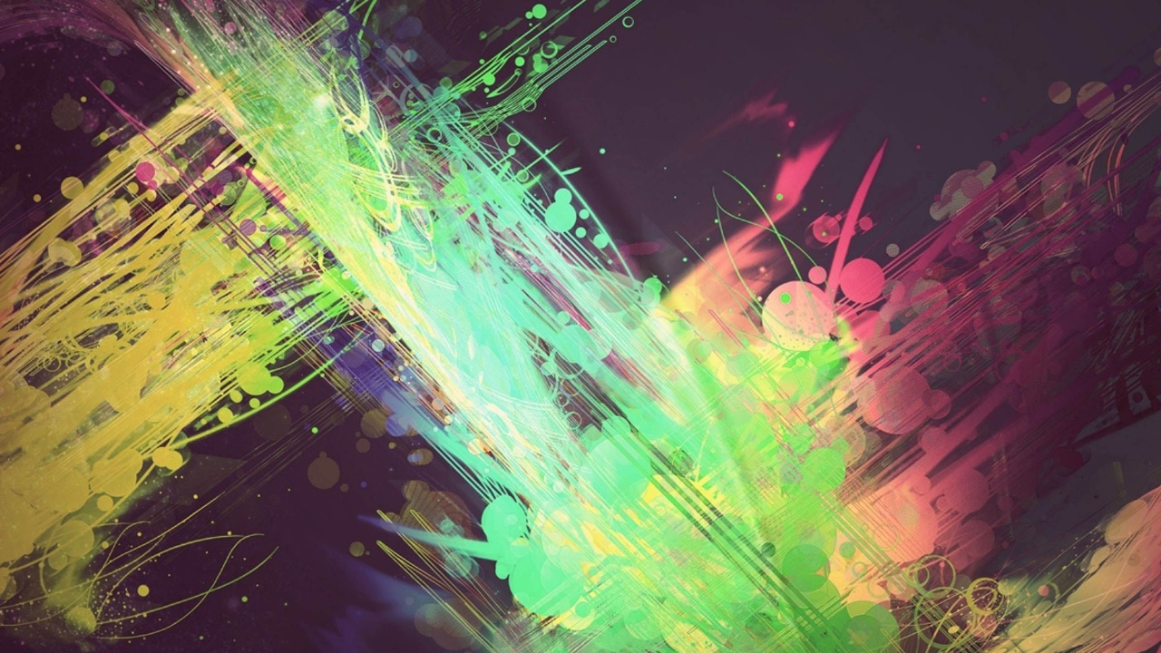 Green Blue and Red Abstract Painting. Wallpaper in 1280x720 Resolution