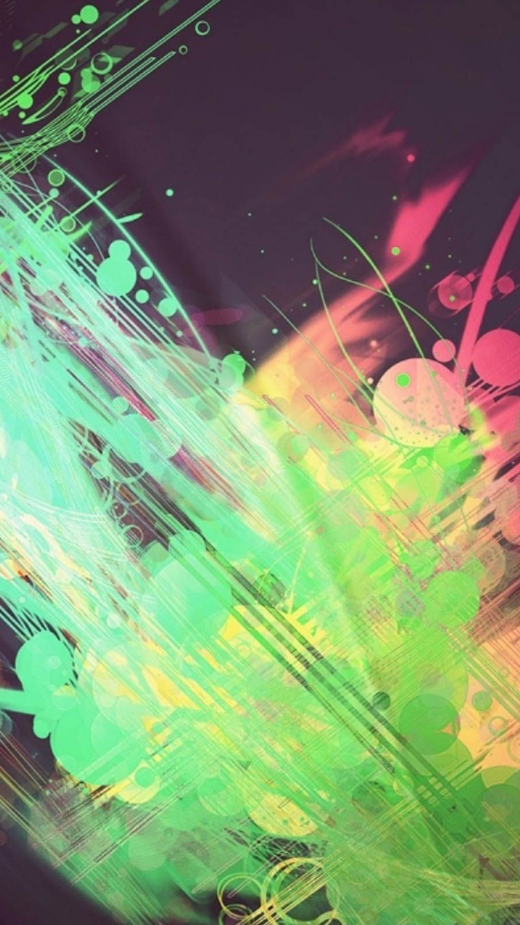 Green Blue and Red Abstract Painting. Wallpaper in 750x1334 Resolution